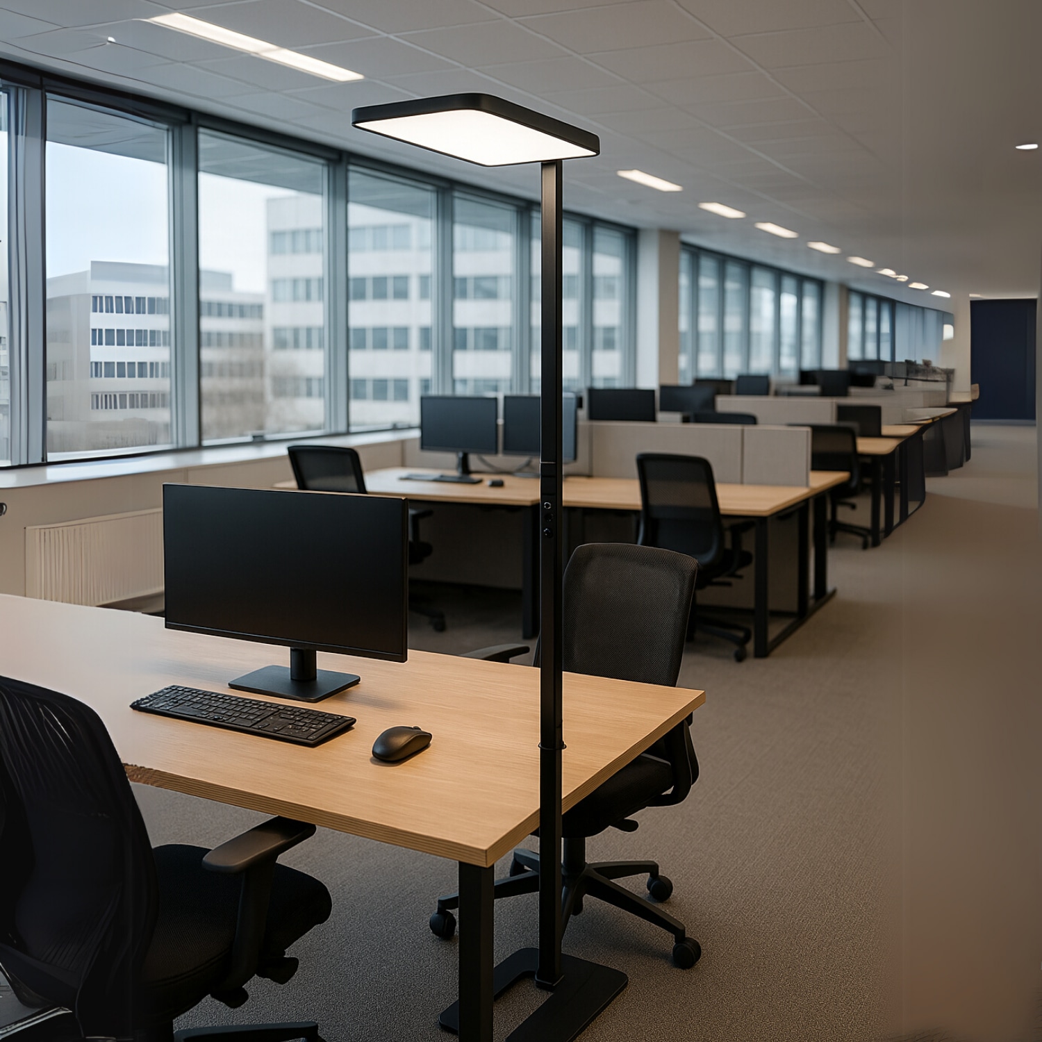 LUXULA LED-Büro-Stehleuchte, EEK: G, 100 W, 7000 lm, 4000K, schwarz LUXULA LED-Büro-Stehleuchte, EEK: G, 100W, 7000lm, 4000K, schwarz