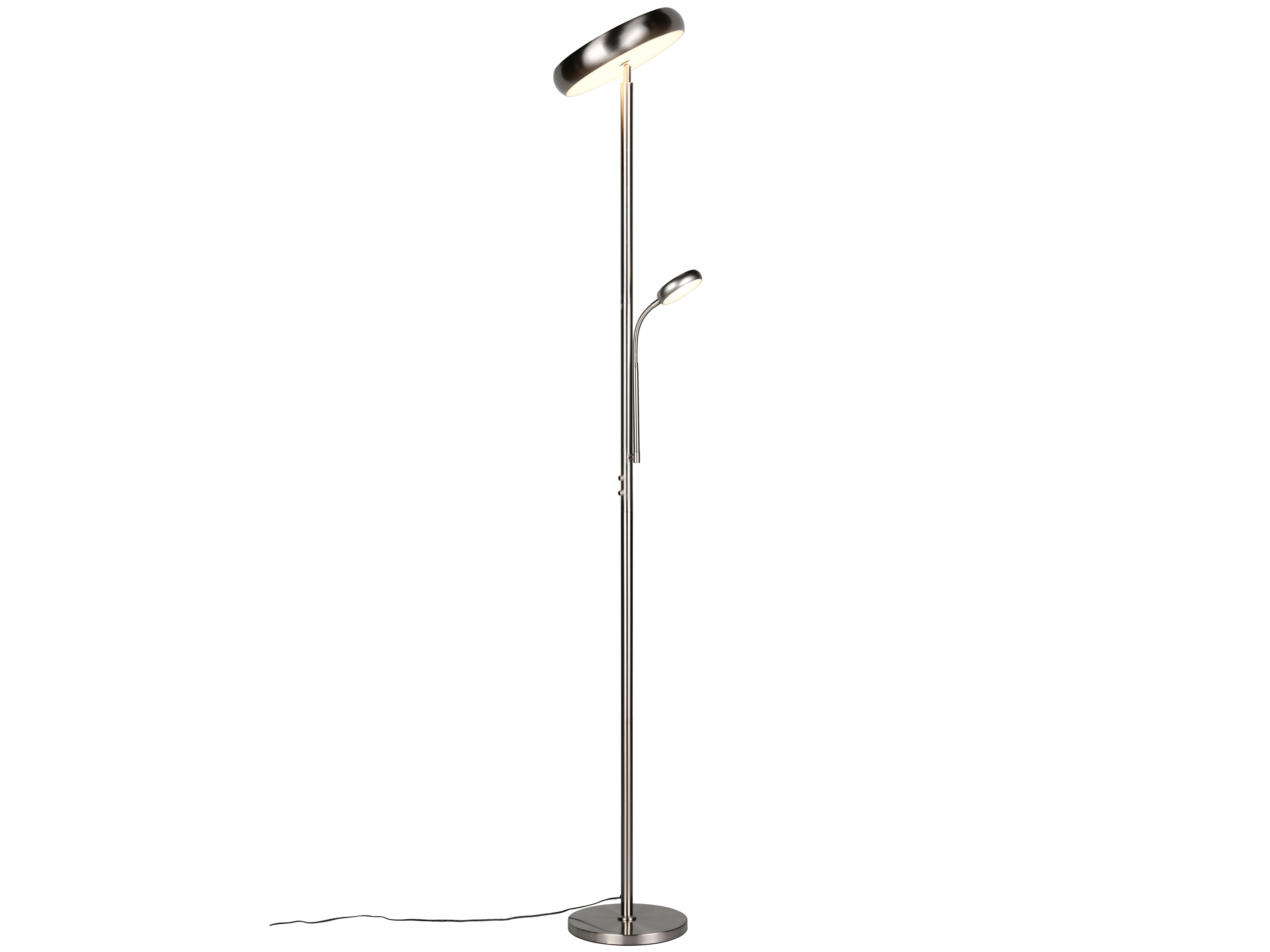 REALITY LED-Stehleuchte Palermo R45741107, 23W, 3000... 6500K, 2500lm, CCT, IP20, Nickel