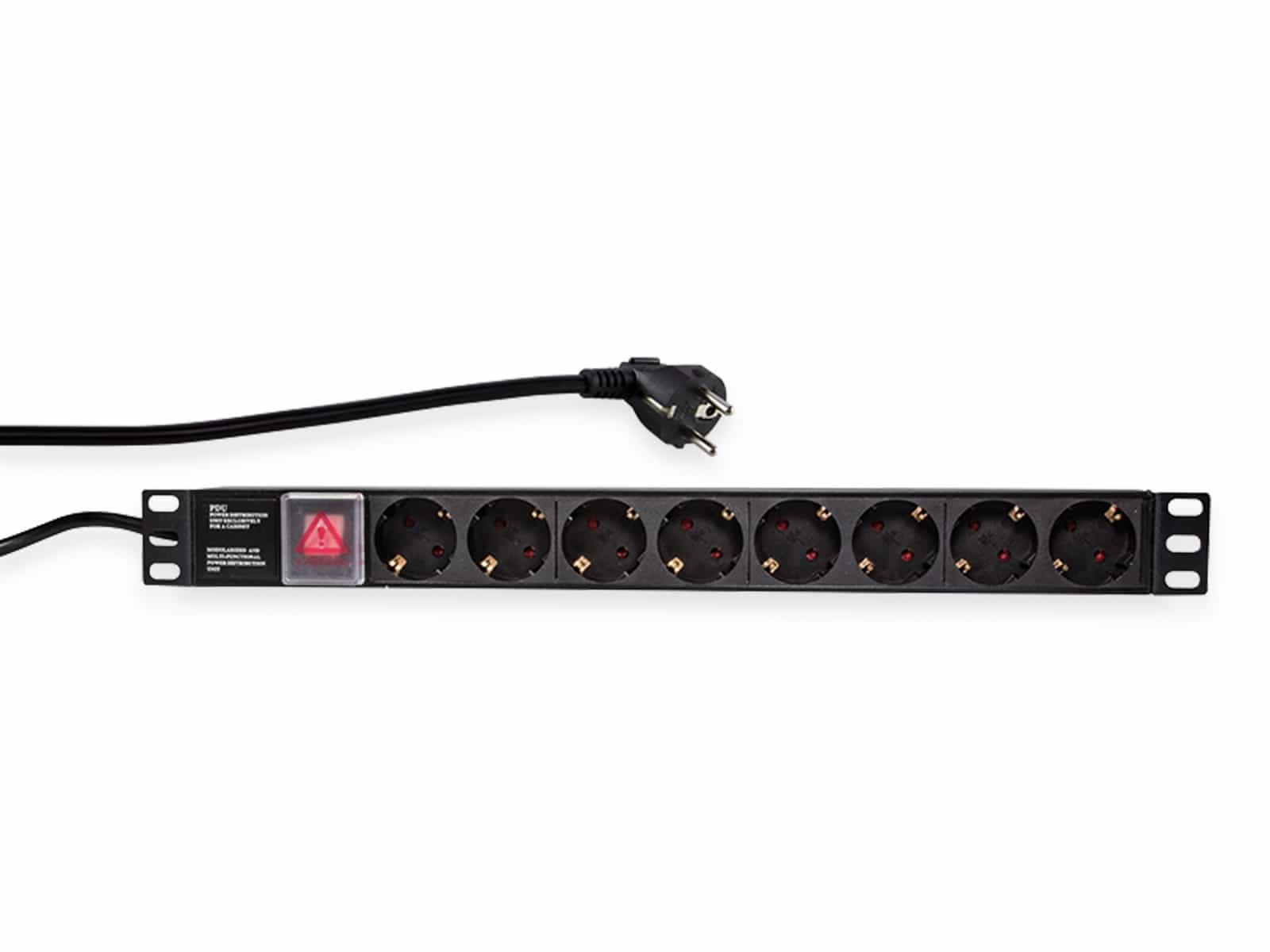 LOGILINK Steckdosenleiste 19", 8-fach, Schutzkontaktstecker, Schalter, schwarz LOGILINK Steckdosenleiste 19", 8-fach, Schutzkontaktstecker, Schalter, schwarz