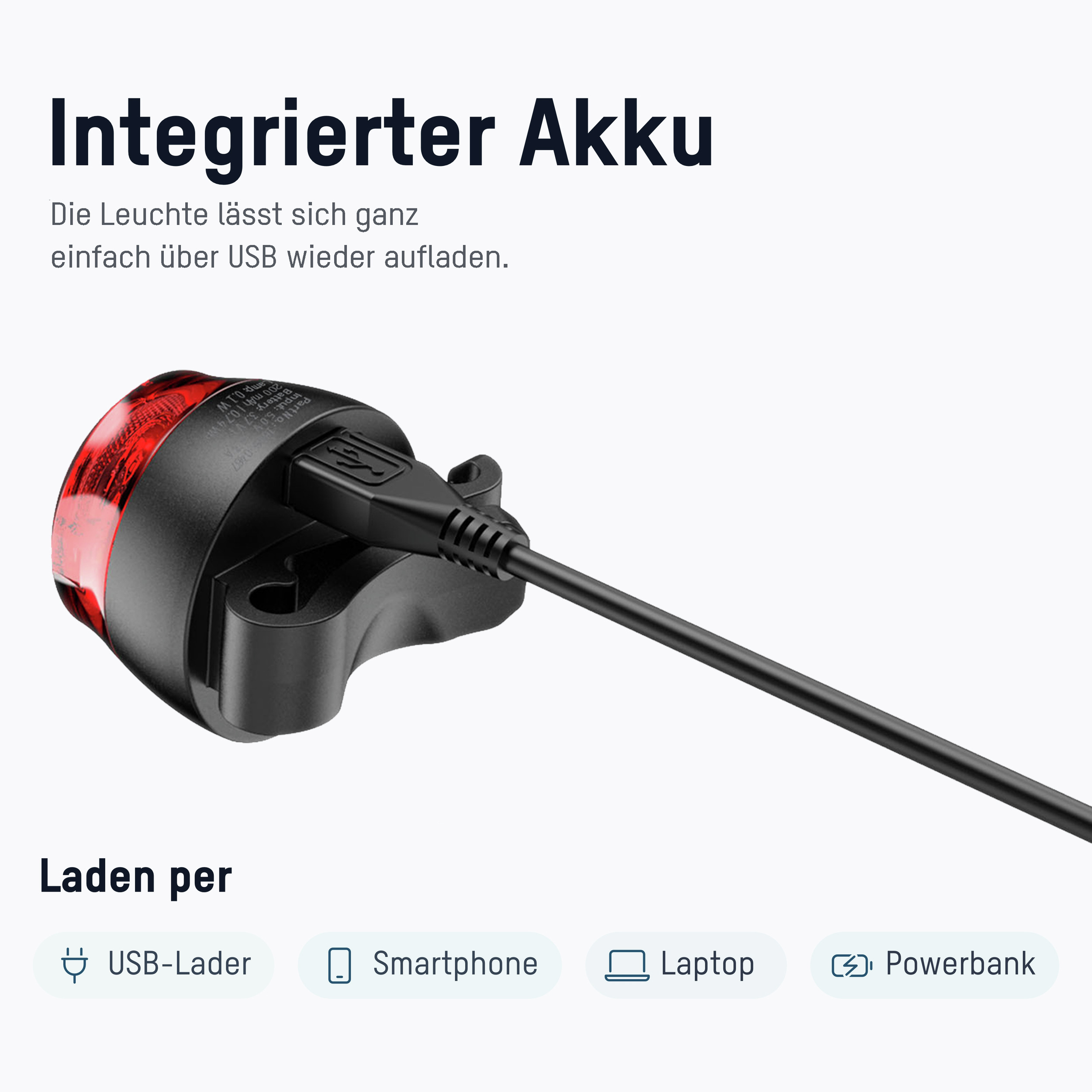 ANSMANN Fahrradrücklicht 1600-0525, 200mAh, wiederaufladbar ANSMANN Fahrradrücklicht 1600-0525, 200mAh, wiederaufladbar