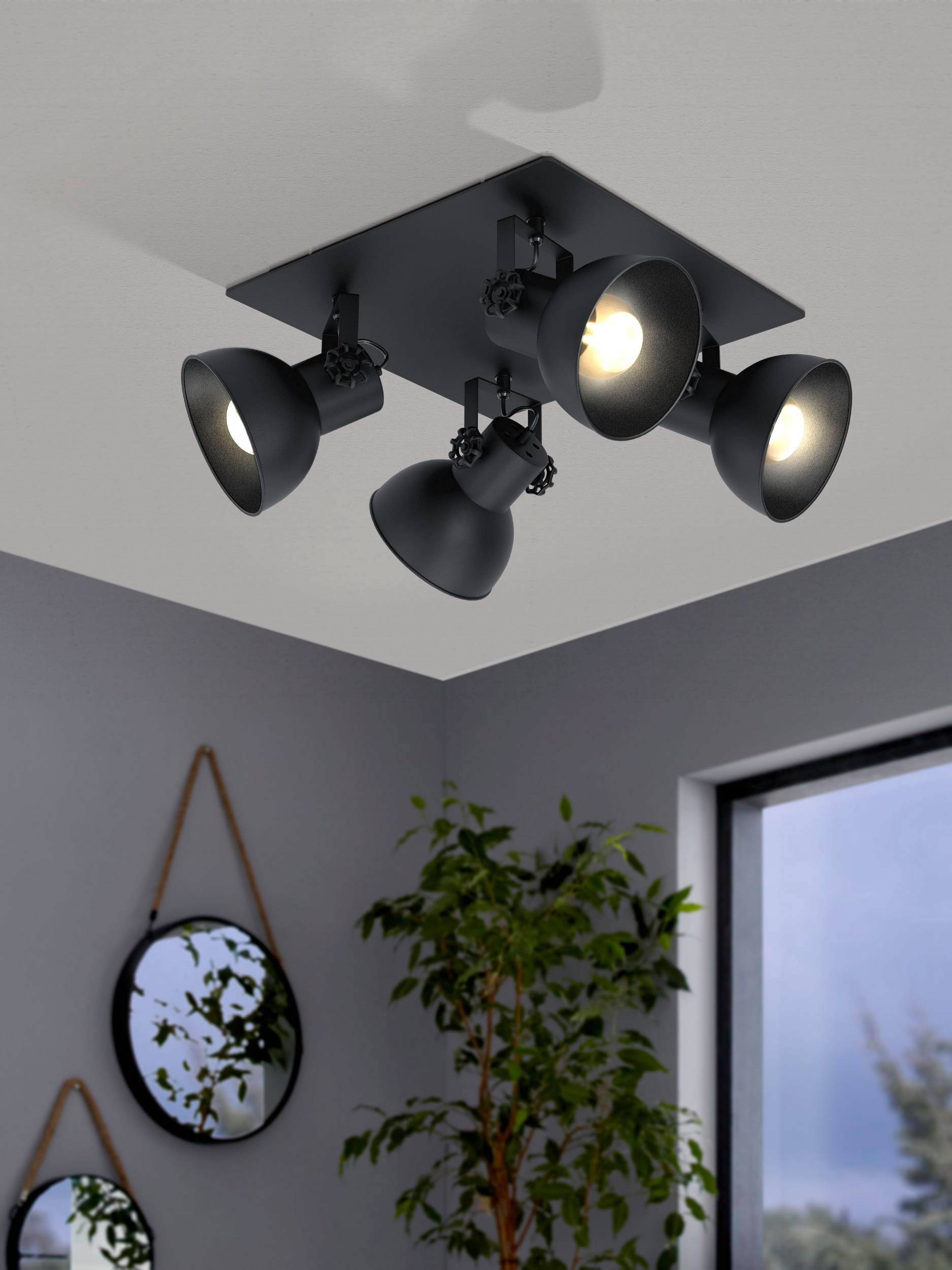 EGLO Deckenleuchte 43434 schwarz, für 4 x E27, max. 40 W EGLO Deckenleuchte 43434 schwarz, für 4 x E27, max. 40 W