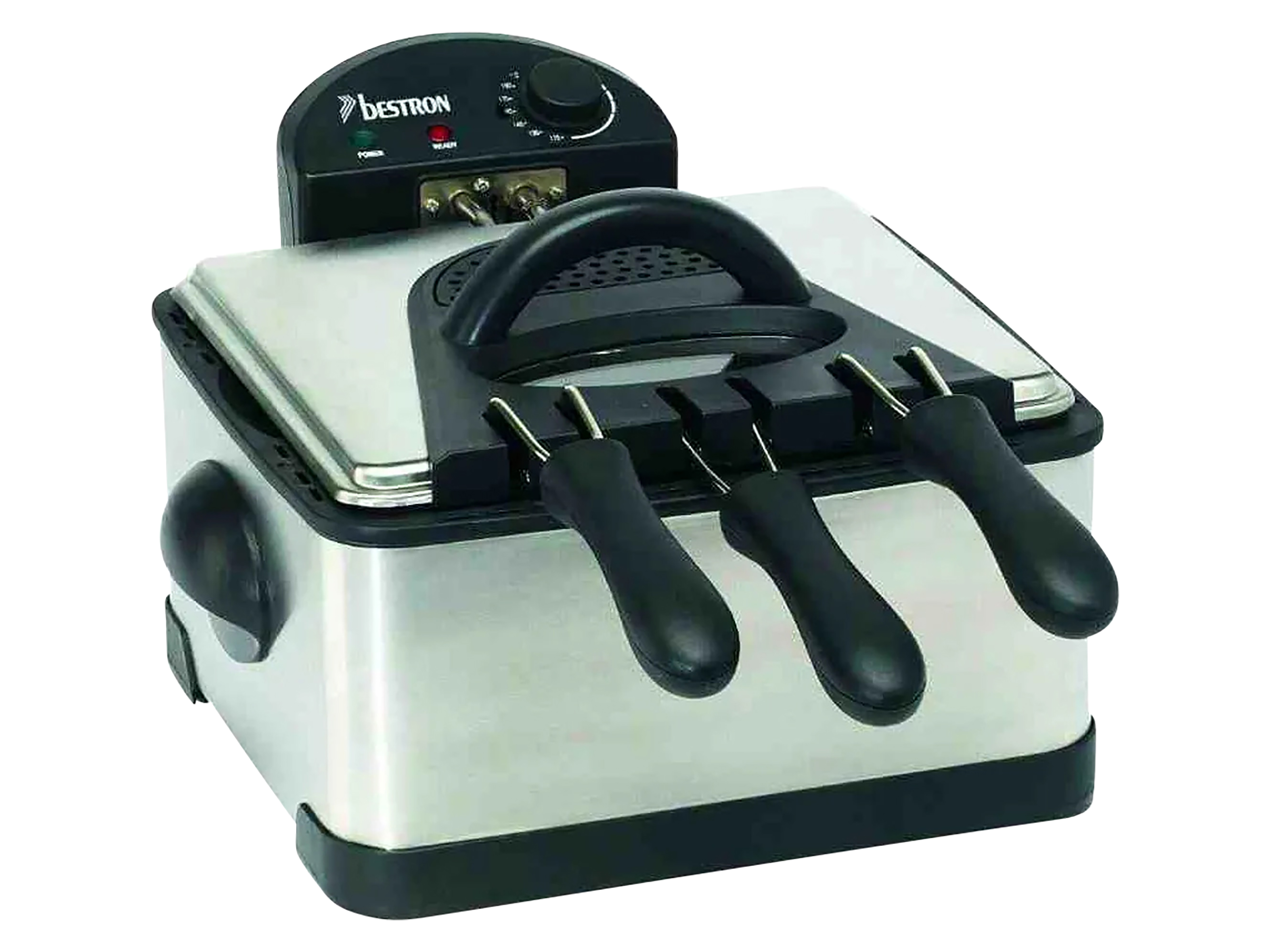 BESTRON Öl-Fritteuse XL DF402, 4,5 L, Cool Zone, 3 Körbe, 2000W, silber BESTRON Öl-Fritteuse XL DF402, 4,5 L, Cool Zone, 3 Körbe, 2000W, silber