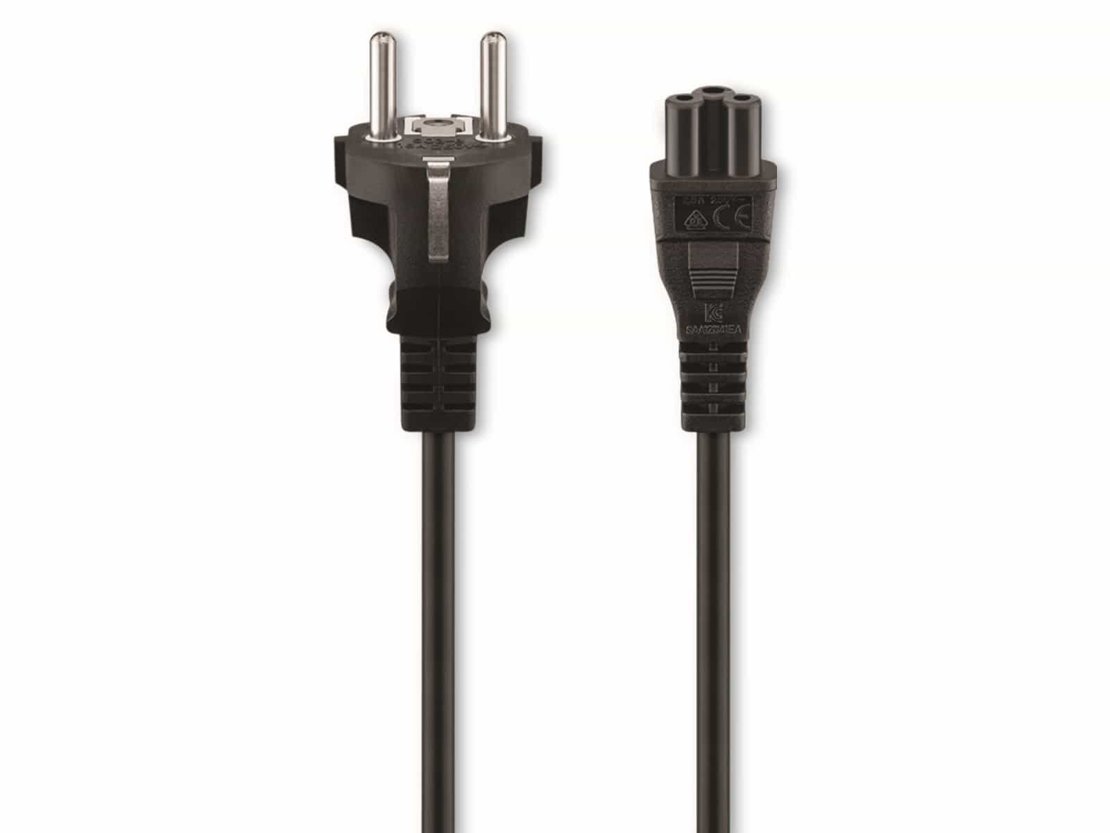 GOOBAY Netzkabel mit Kleeblattstecker NK 114 S-100, 1 m, schwarz GOOBAY Netzkabel mit Kleeblattstecker NK 114 S-100, 1 m, schwarz