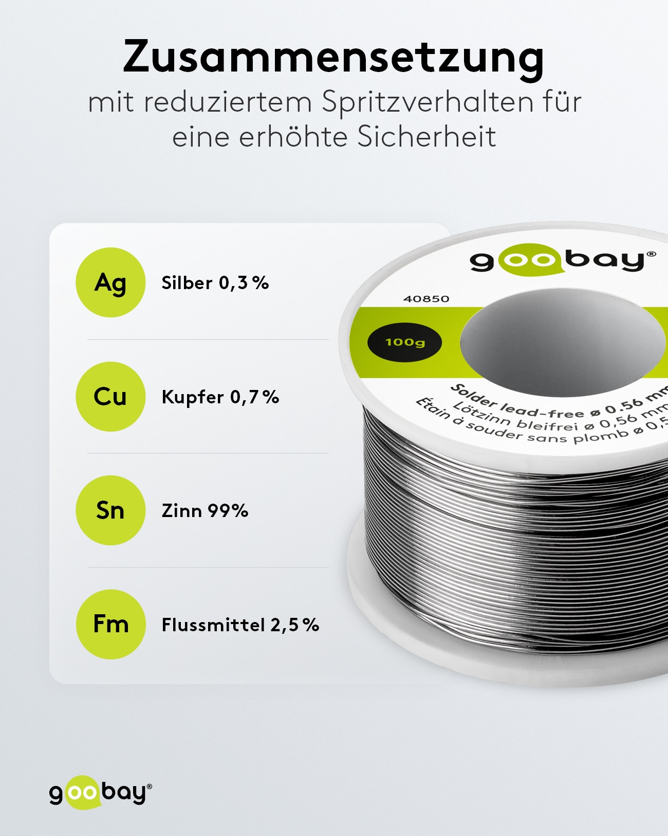 GOOBAY Lötzinn Essential, 100 g, Ø 0,56 mm GOOBAY Lötzinn Essential, 100 g, Ø 0,56 mm