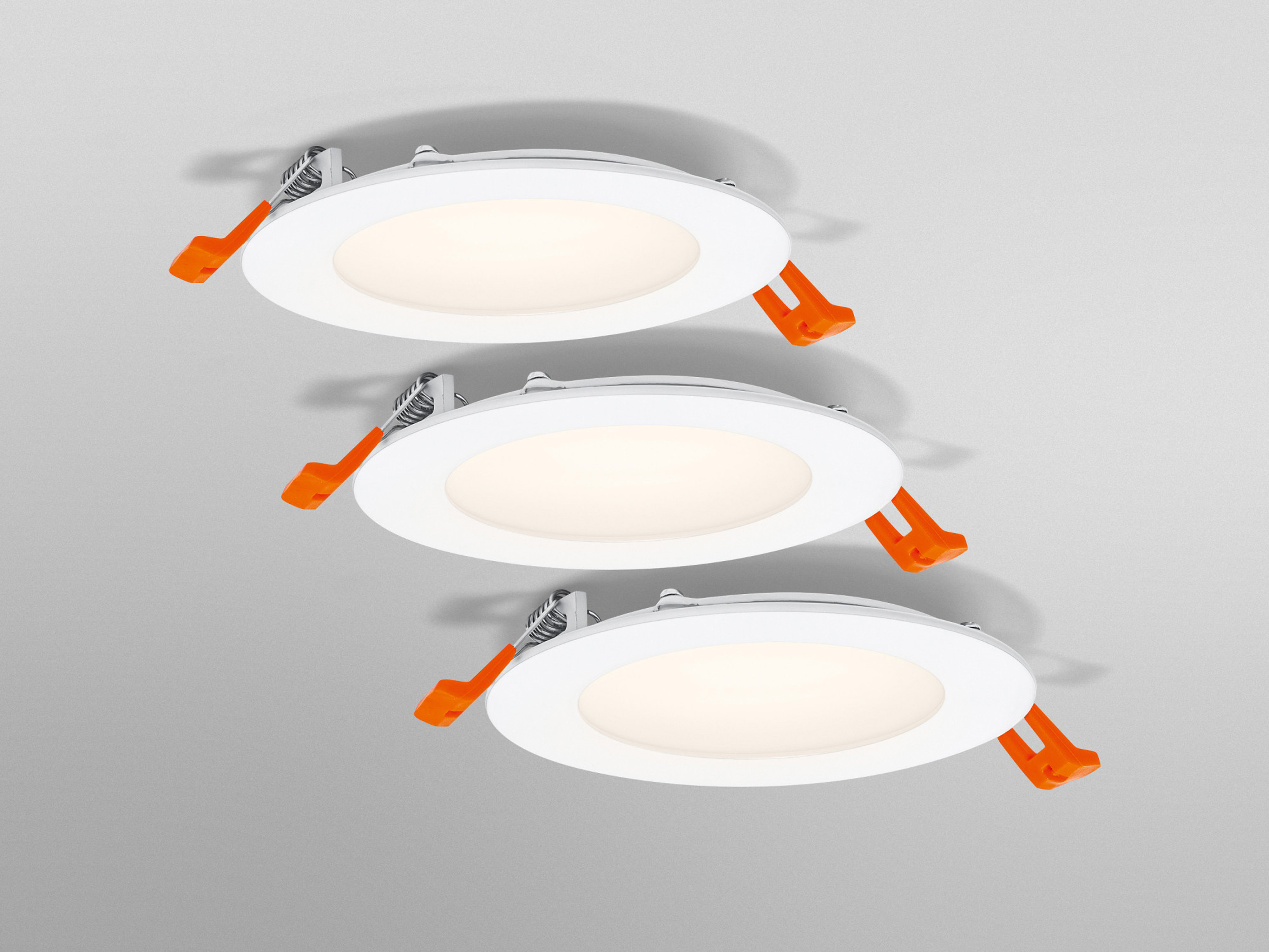 OSRAM LED-Einbauleuchte ultra slim, 8W, 550lm, 3000K, IP20, warmweiß, Ø 120 mm, 3 Stück