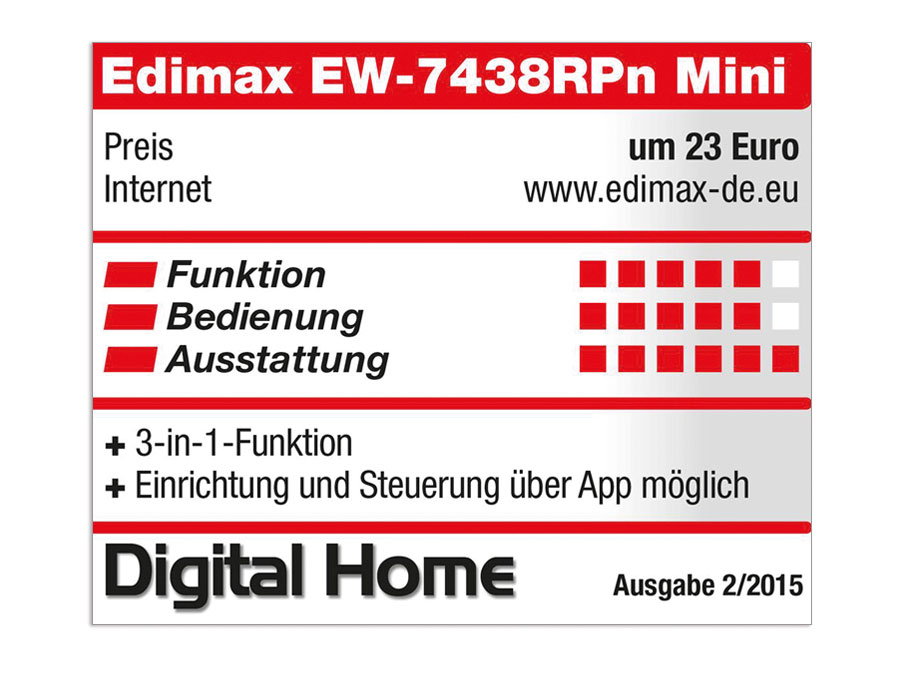 EDIMAX WLAN Repeater EW-7438RPn Mini, 300 Mbps, 3in1 EDIMAX WLAN Repeater EW-7438RPn Mini, 300 Mbps, 3in1