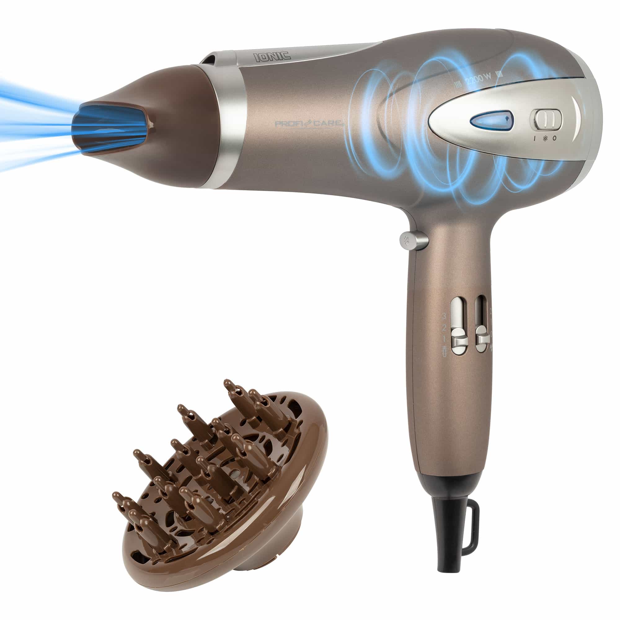 PROFI CARE Haartrockner PC-HTD 3113, Ionisierungsfunktion, 2200W, braun PROFICARE Haartrockner PC-HTD 3113, Ionisierungsfunktion, 2200W, braun