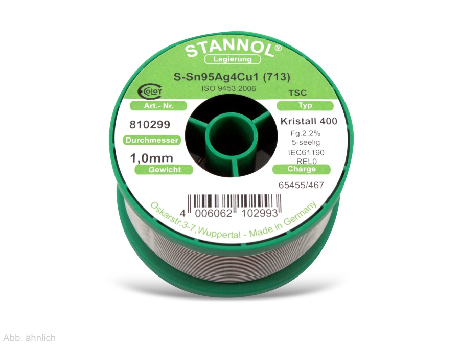 STANNOL Lötzinn Kristall 400 TSC, 1,0 mm, 100 g STANNOL Lötzinn Kristall 400 TSC, 1,0 mm, 100 g