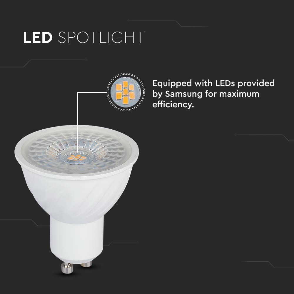 V-TAC LED-Lampe VT-21198, GU10, EEK: F, 6 W, 445 lm, 3000 K