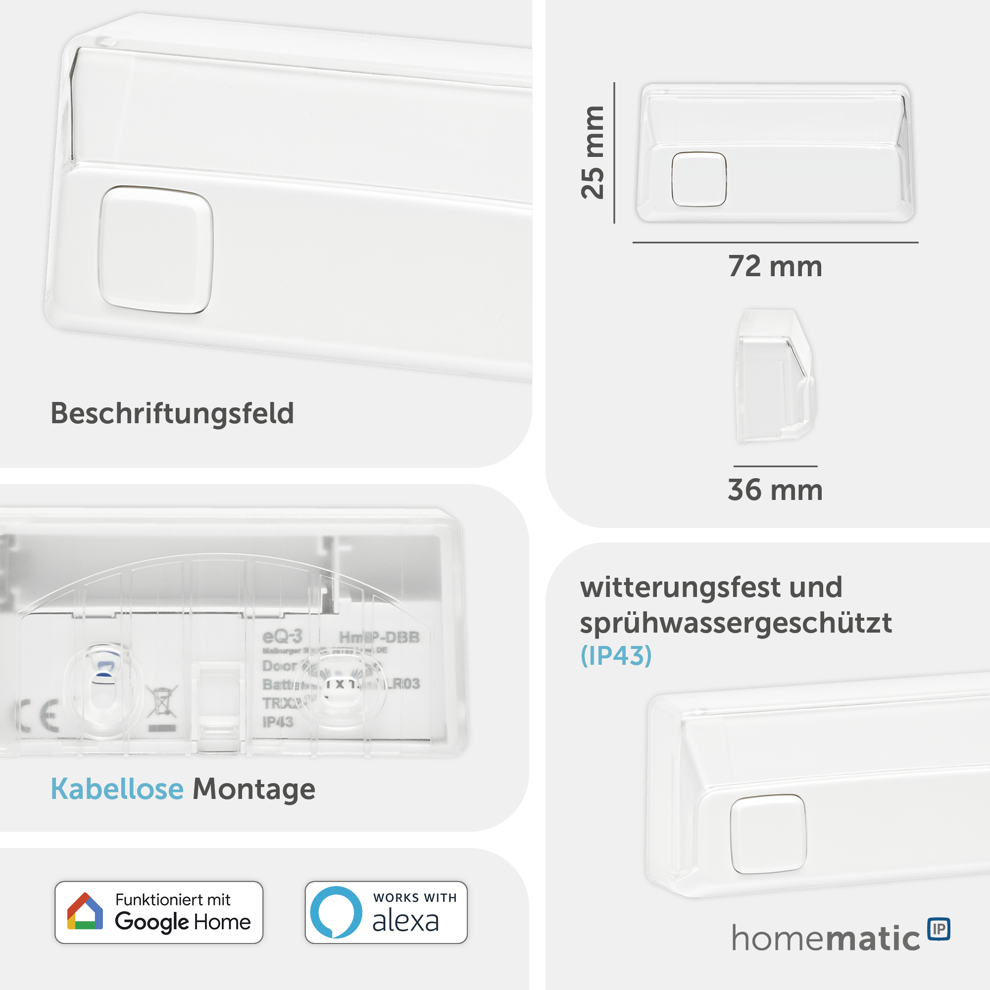 HOMEMATIC IP 150657A0, Klingeltaster HOMEMATIC IP 150657A0, Klingeltaster