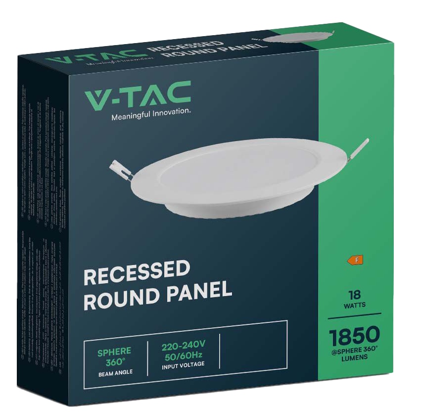 V-TAC LED-Einbauleuchte VT-61018, EEK: E, 18 W, 1980 lm, 4000 K V-TAC LED-Einbauleuchte VT-61018, EEK: E, 18 W, 1980 lm, 4000 K