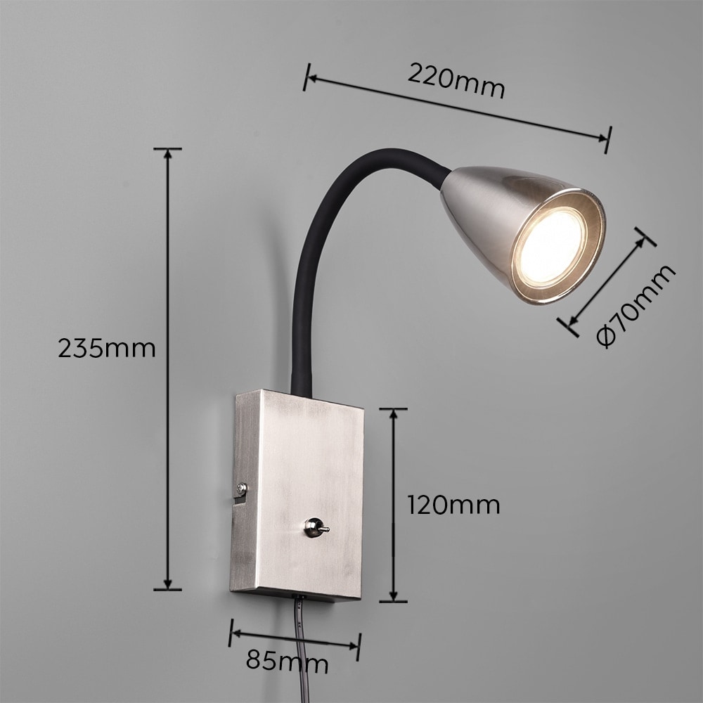 TRIO Wandleuchte Wanda 202670107 Nickel matt, GU10, max. 10W TRIO Wandleuchte Wanda 202670107 Nickel matt, GU10, max. 10W