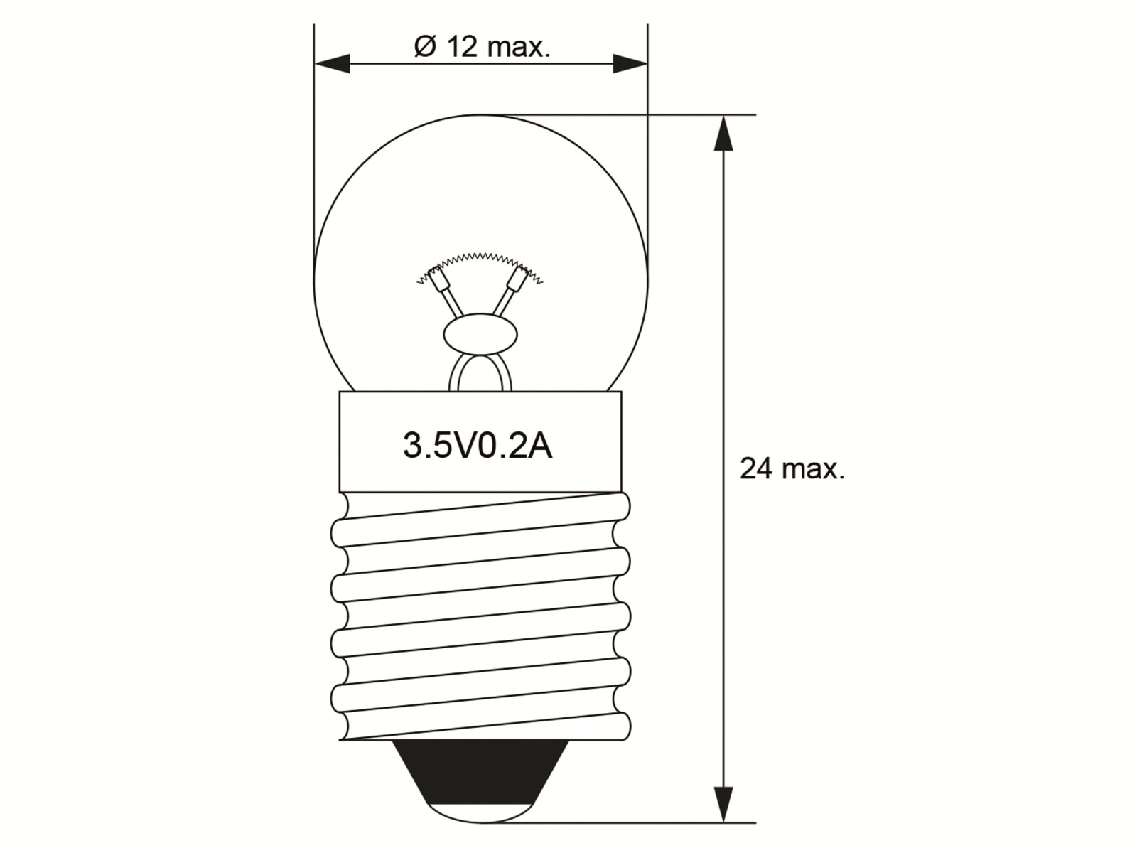 GOOBAY Taschenlampenbirne, 9323, G11 Kugel, E10, 3.5 V, 0.7 W GOOBAY Taschenlampenbirne, 9323, G11 Kugel, E10, 3.5 V, 0.7 W