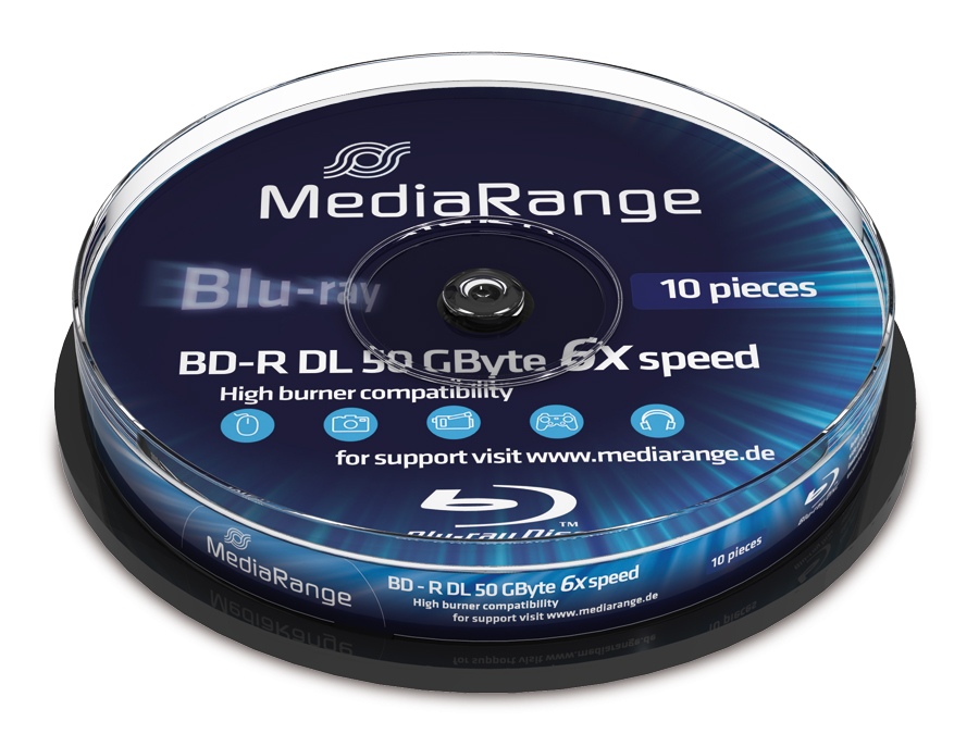 MEDIARANGE Blu-ray Disc BD-R 50 GB, Spindel, 10 Stück MEDIARANGE Blu-ray Disc BD-R 50 GB, Spindel, 10 Stück