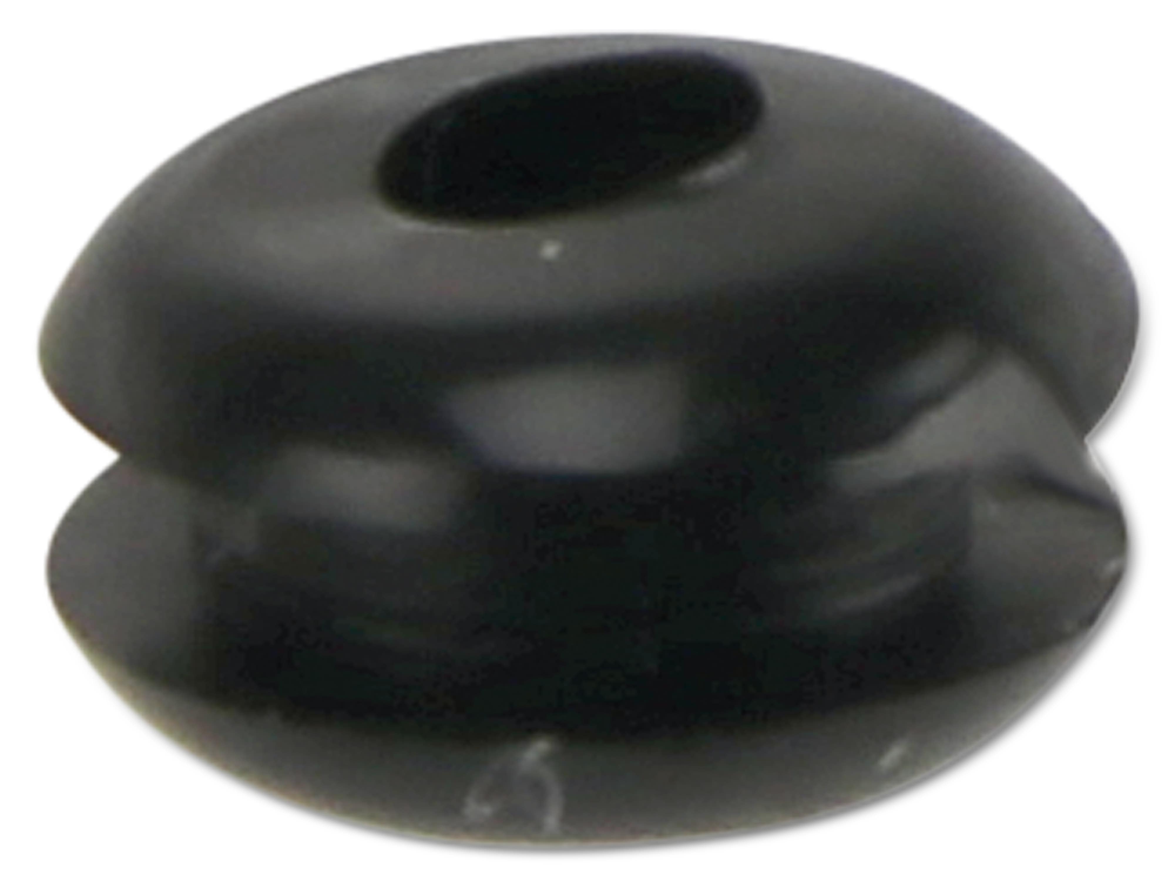KSS Kabeldurchführungstülle PVC weich, schwarz, Plattenstärke 1,7, Loch-Ø 3, geschlossen, 1 Stück KSS Kabeldurchführungstülle PVC weich, schwarz, Plattenstärke 1,7, Loch-Ø 3, geschlossen, 1 Stück