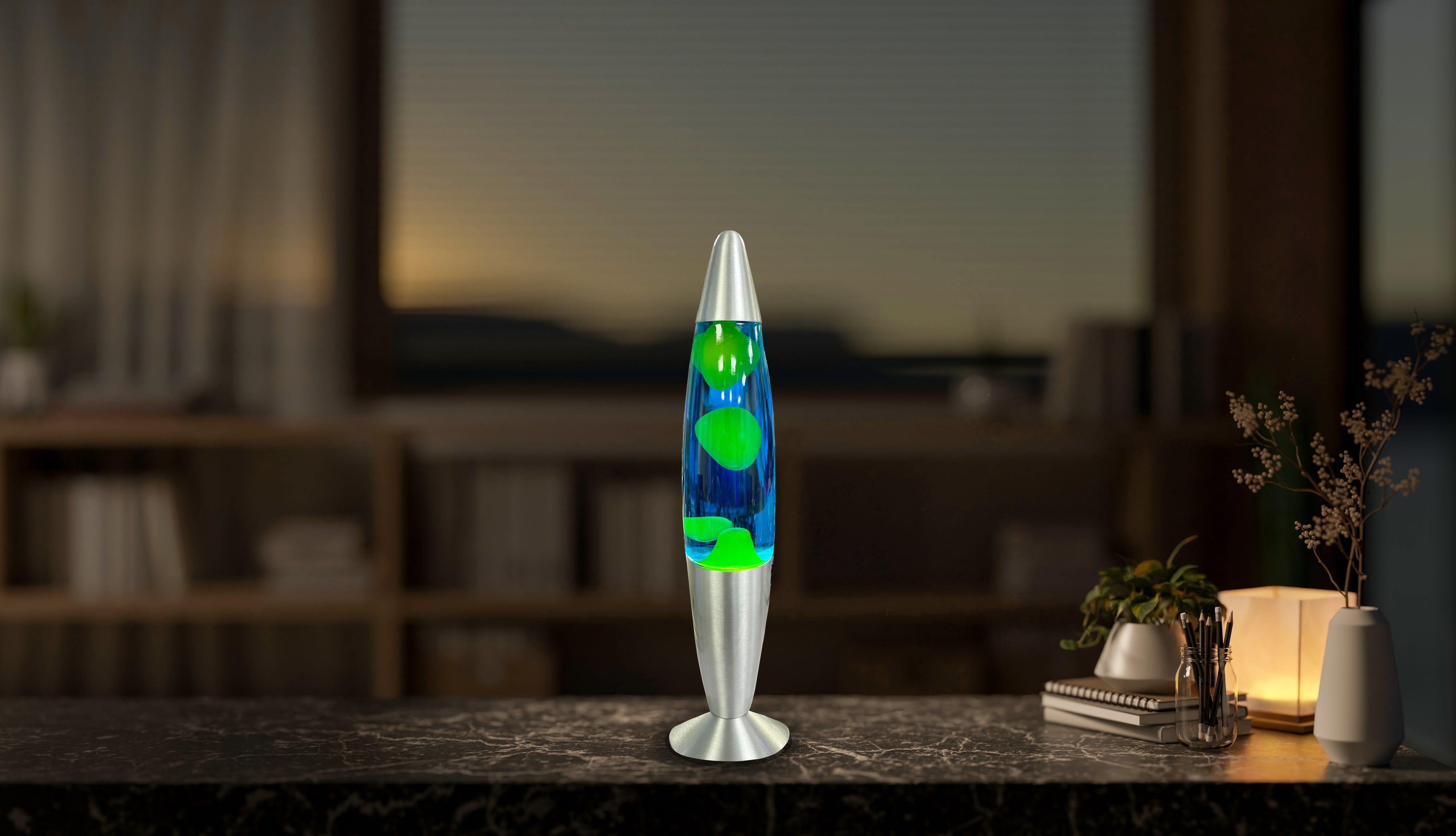BLULAXA LED-Lava-Tischleuchte, 50961, 20W, 34 cm, gelb/blau BLULAXA LED-Lava-Tischleuchte, 50961, 20W, 34 cm, gelb/blau
