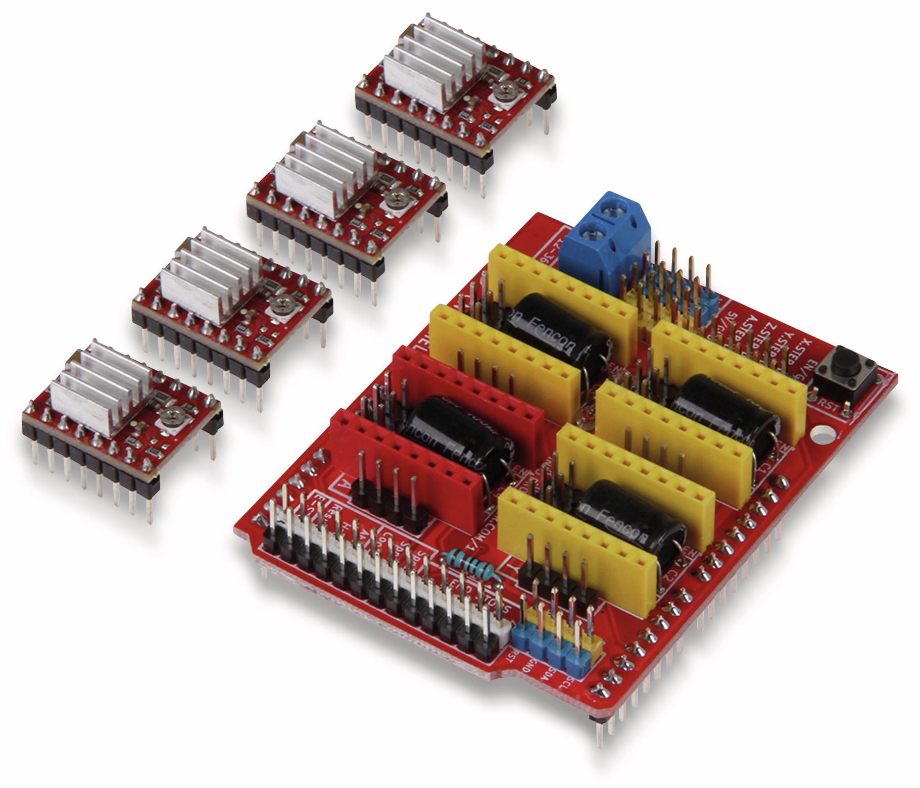 JOY-IT Controllerboard CNC mit 4x A4988 Motortreiber für Arduino Uno JOY-IT Controllerboard CNC mit 4x A4988 Motortreiber für Arduino Uno