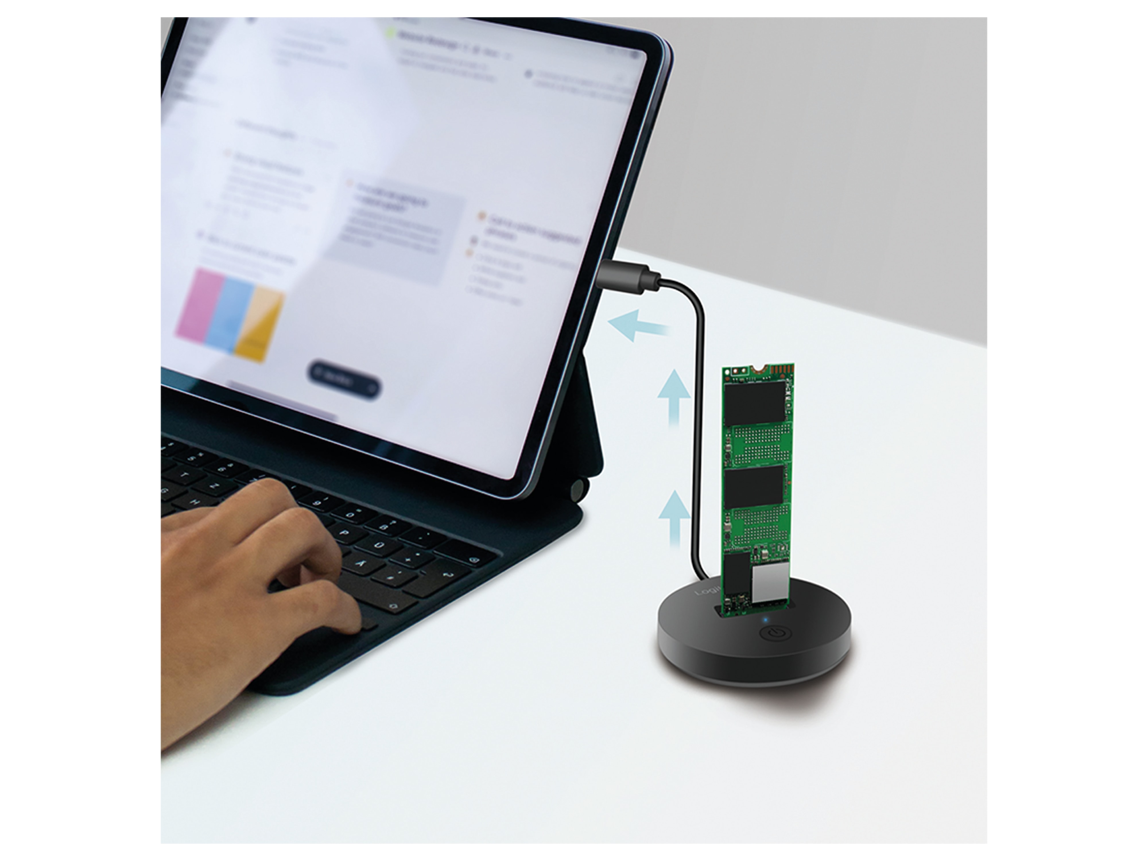 LOGILINK USB 3.2 Dockingstation QP0032 NVME/SATA schwarz LOGILINK Festplatten-Dockingstation, 1-Port für M.2 NVME u. SATA, schwarz