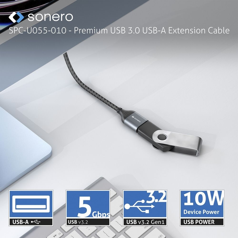 SONERO USB 3.0 Verlängerung SPC-U055-005 0,5m grau-schwarz