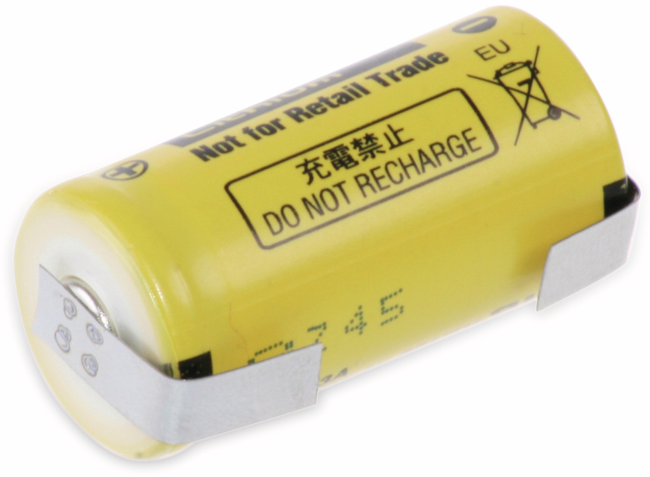 PANASONIC Lithium-Batterie BR 2/3A, mit U-Lötfahne, 3 V-, 1200 mAh PANASONIC Lithium-Batterie BR 2/3A, mit U-Lötfahne, 3 V-, 1200 mAh