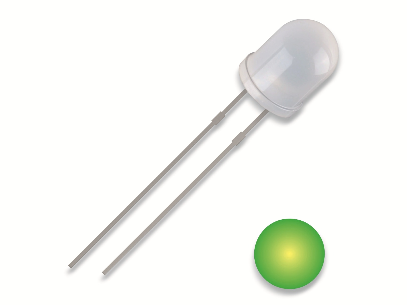 QUADRIOS LED, 5 mm, Gelb/Grün, 2,54 mm QUADRIOS LED, 5 mm, Lichtfarbe: Gelb/Grün, Gehäusefarbe: Diffus, 700 mcd, 569 nm, 2,54 mm