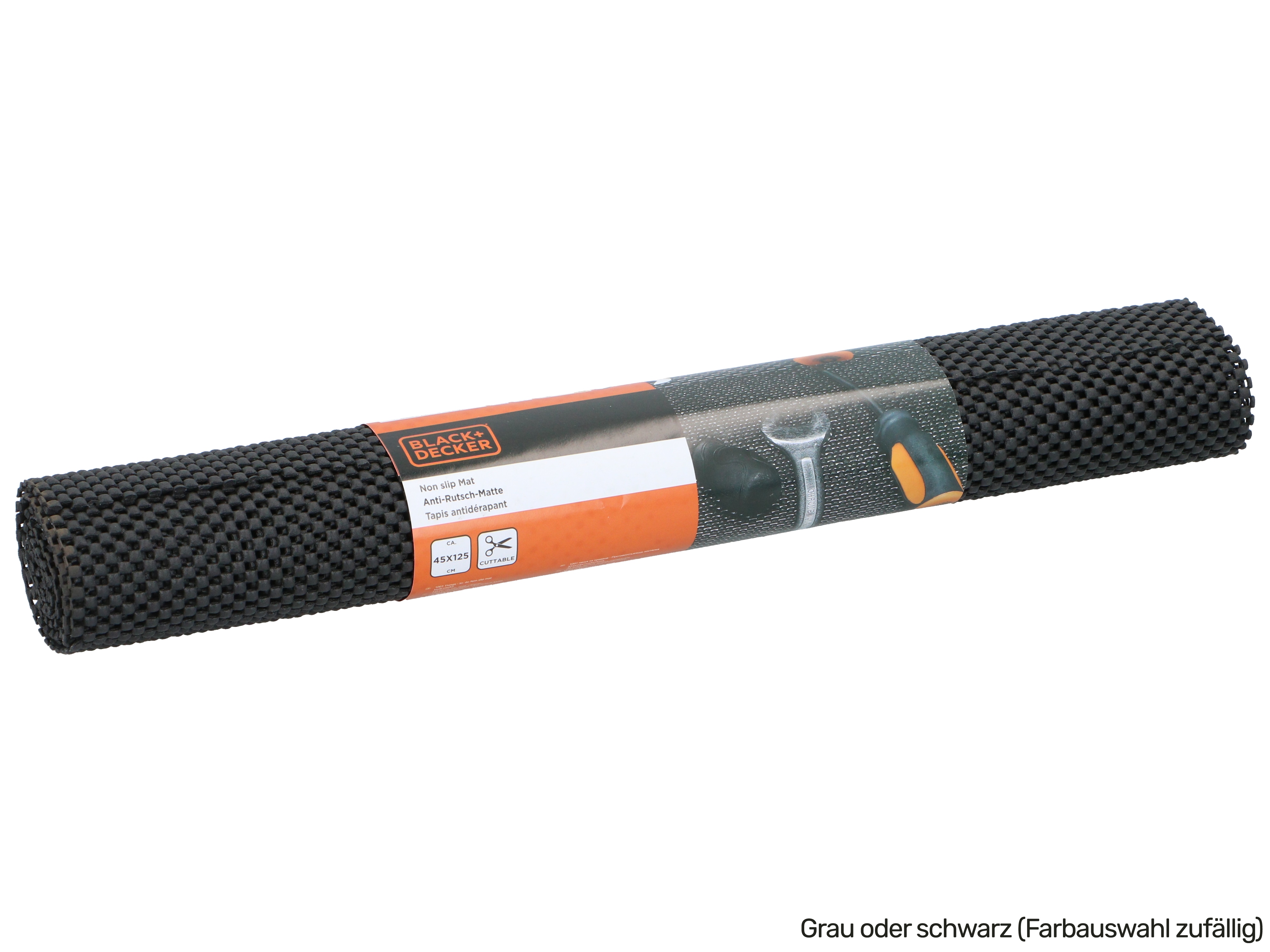 BLACK & DECKER Anti-Rutschmatte, 45x125cm, schwarz/grau Anti-Rutschmatte, BLACK+DECKER, 45x125cm, schwarz/grau
