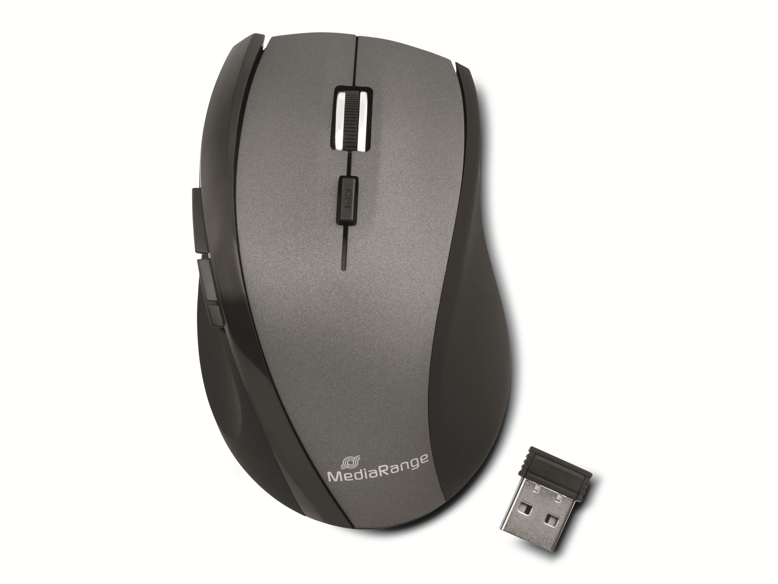 MEDIARANGE Funk-Maus MROS203, 5 Tasten, schwarz/grau MEDIARANGE Funk-Maus MROS203, 5 Tasten, schwarz/grau
