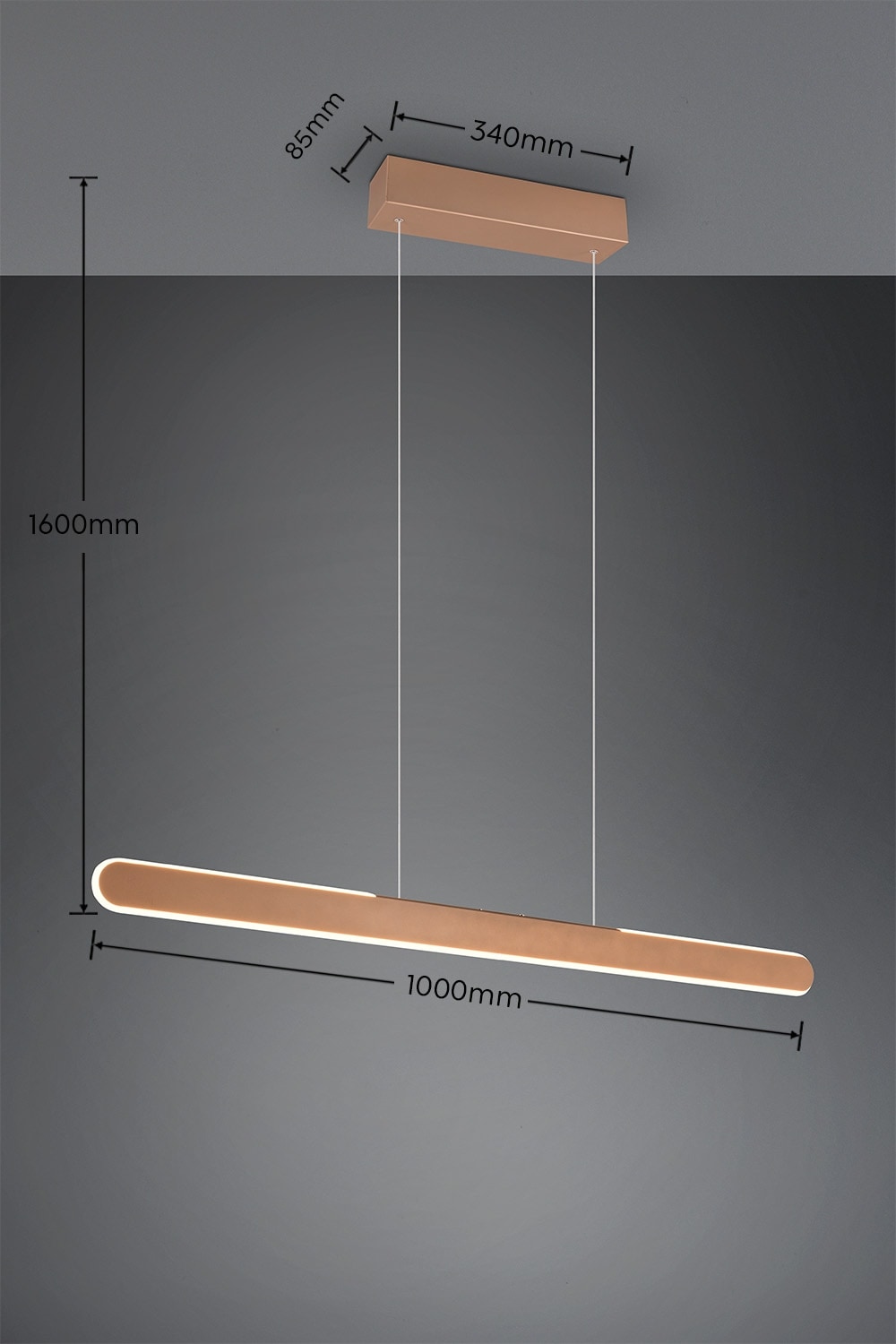 TRIO LED-Pendelleuchte Helios 343310165 coffee, 28 W, 3300 lm, CCT TRIO LED-Pendelleuchte Helios 343310165 coffee, 28 W, 3300 lm, CCT