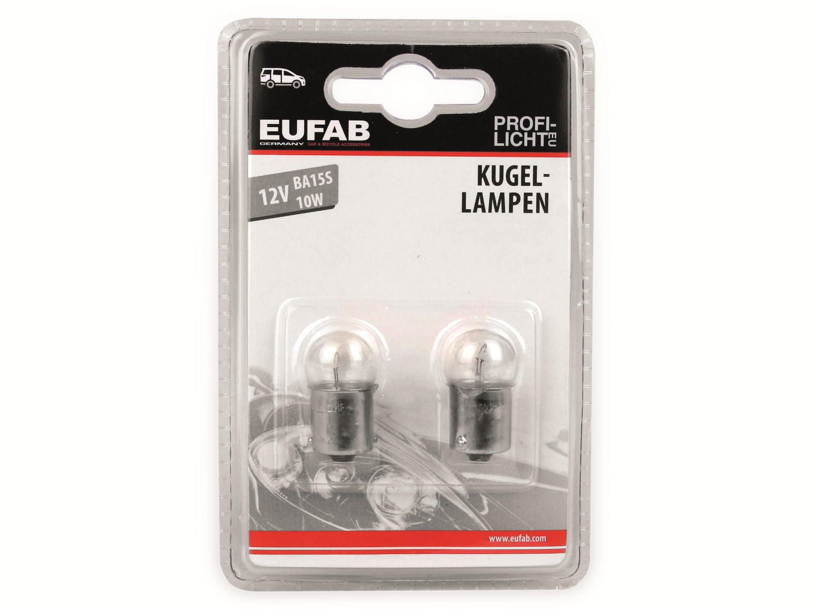 EUFAB KFZ-Glühlampe 12 V, 10 W, BA15S, 2 Stück EUFAB KFZ-Glühlampe 12 V, 10 W, BA15S, 2 Stück