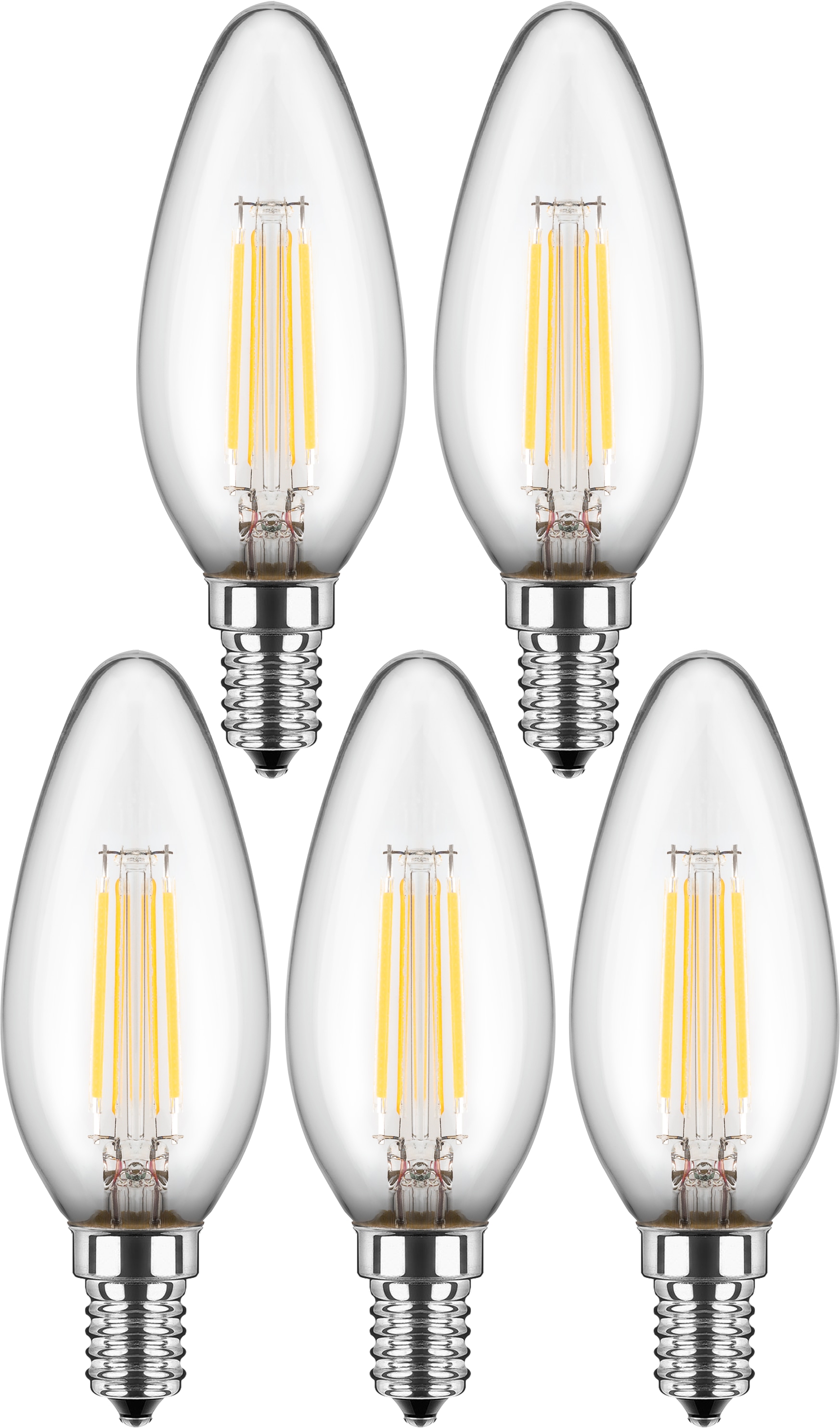 BLULAXA LED-Filament-Lampe, C35, EEK: F, E14, 4,5 W, 470 lm, 2700 K, 5 Stück BLULAXA LED-Filament-Lampe, C35, EEK: F, E14, 4,5 W, 470 lm, 2700 K, 5 Stück
