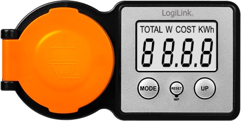 LOGILINK Außensteckdose EM0007, mit Energiekostenmesser, 2"-LCD-Display, Schutzklappe LOGILINK Außensteckdose mit Energiekostenmesser, 2"-LCD-Display, Schutzklappe