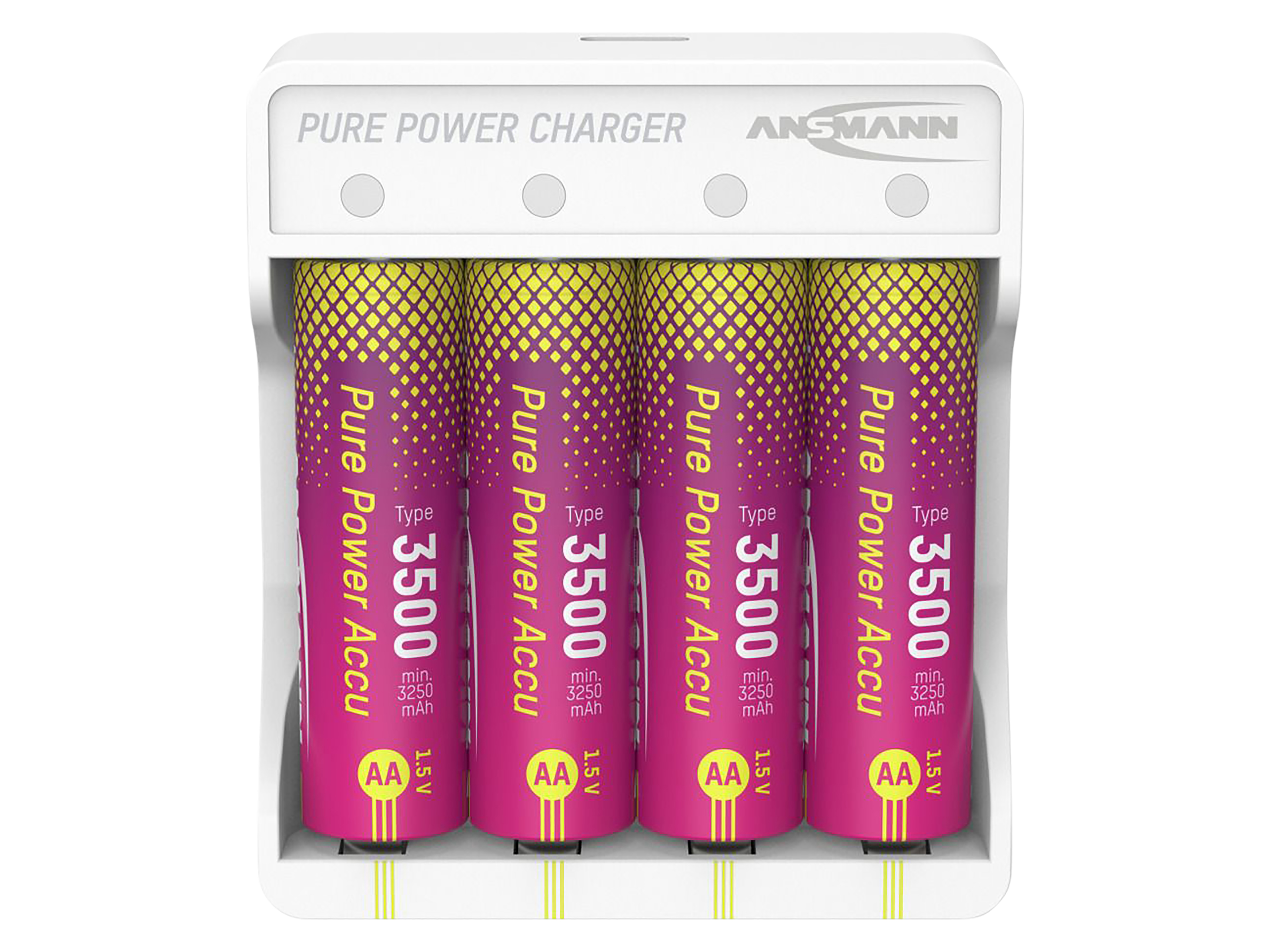 ANSMANN Lademodul Pure Power Set, 4× Mignon AA Akkus Typ 3500 Lademodul ANSMANN Pure Power Set, 4× Mignon AA Akkus Typ 3500