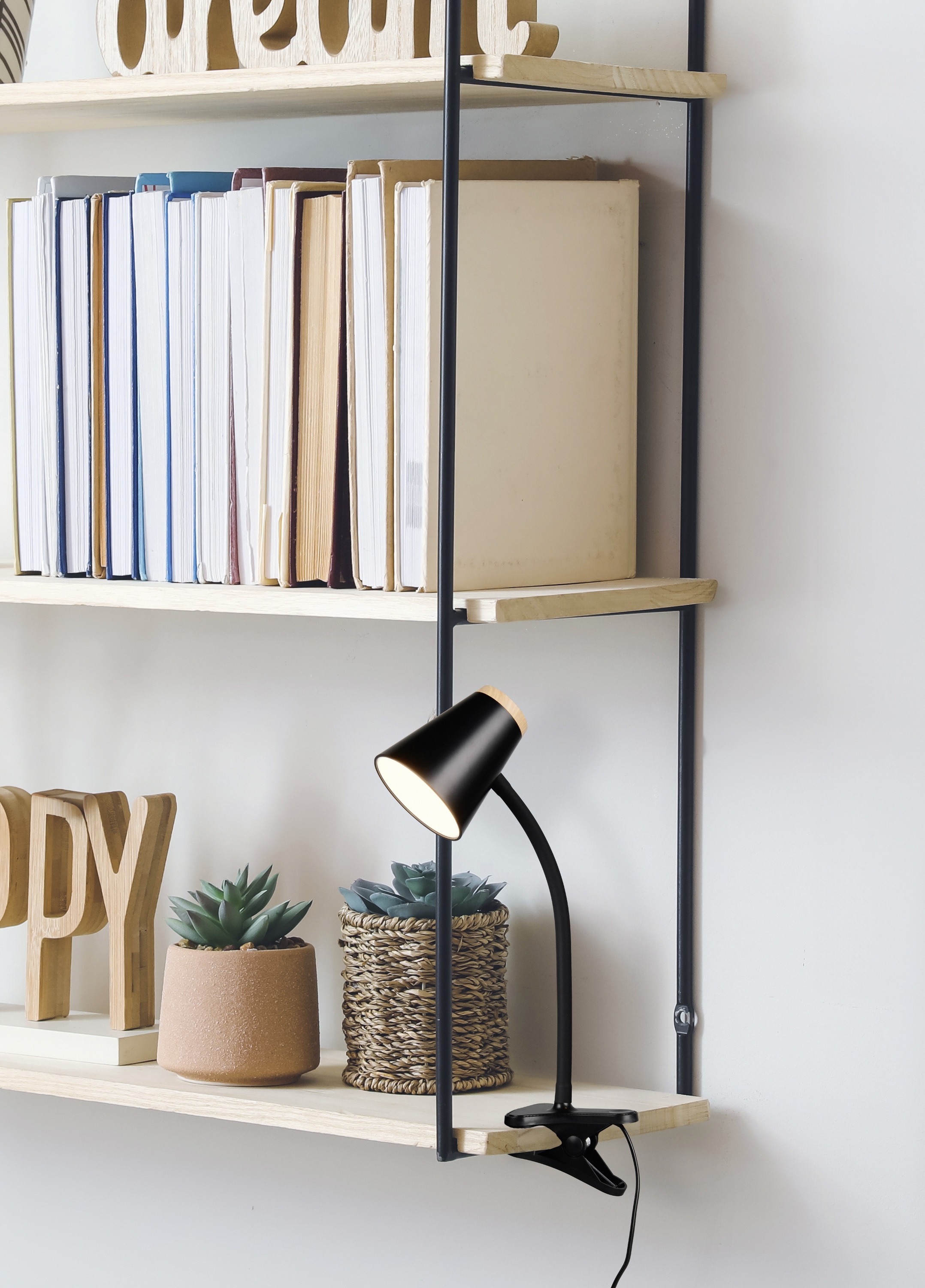 REALITY LED-Klemmleuchte PONGO, R25831102, 4,5W, 500lm, 3000K, schwarz