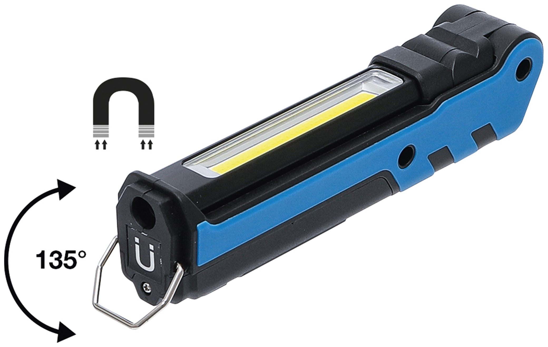 BGS TECHNIC LED-Knicklampe 85334, 3,7V, 2000 mAh, klappbar, blau/schwarz BGS TECHNIC LED-Knicklampe 85334, 3,7V, 2000 mAh, klappbar, blau/schwarz