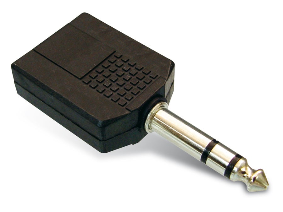 GOOBAY Klinkenadapter, Stecker 6,3 mm stereo / 2x Kupplung 6,3 mm stereo, schwarz GOOBAY Klinkenadapter, Stecker 6,3 mm stereo / 2x Kupplung 6,3 mm stereo, schwarz