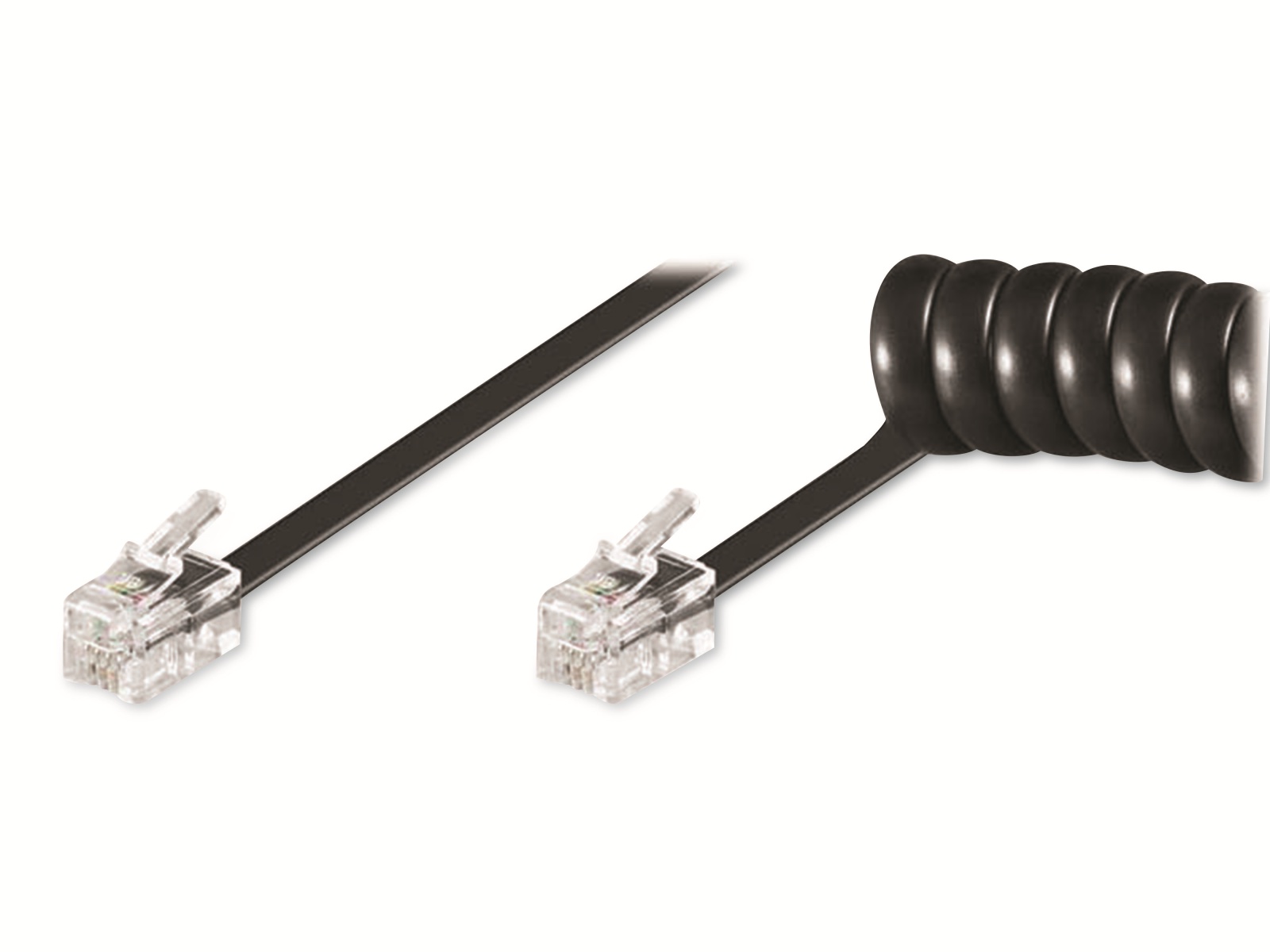 GOOBAY Telefonhörer-Spiralkabel RJ10, schwarz, ausziehbar bis 4 m GOOBAY Telefonhörer-Spiralkabel RJ10, schwarz, ausziehbar bis 4 m