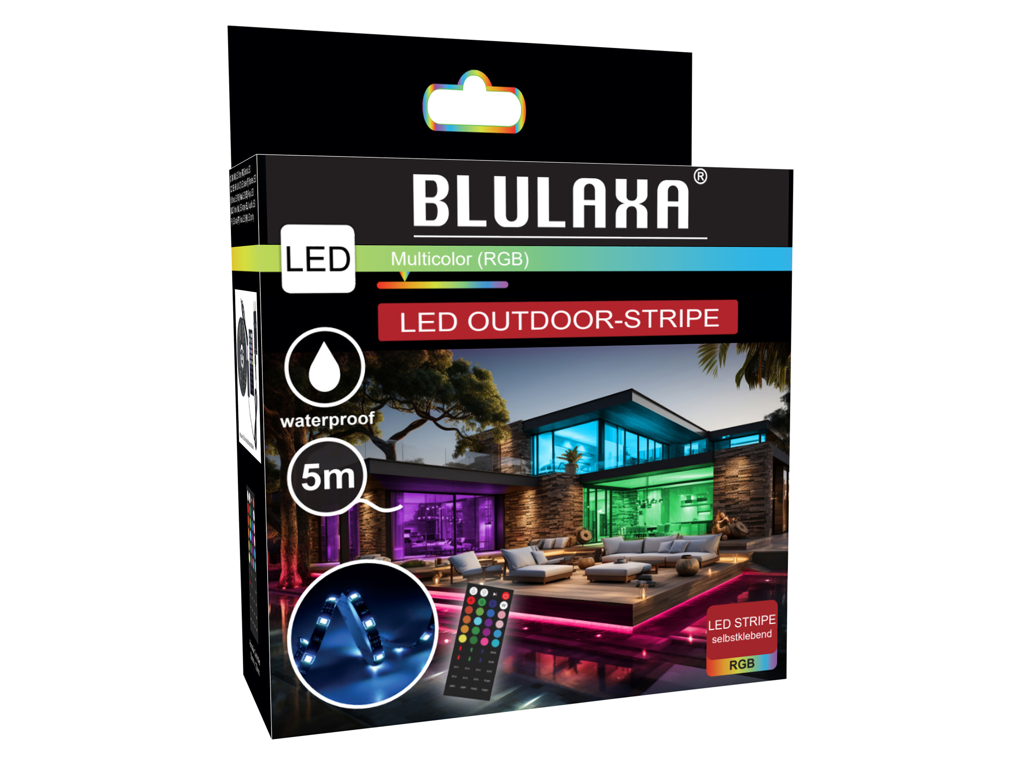 BLULAXA LED Strip 50954, 5m, 18W, 150lm, RGB, Fernbedienung, IP44 BLULAXA LED Strip 50954, 5m, 18W, 150lm, RGB, Fernbedienung, IP44