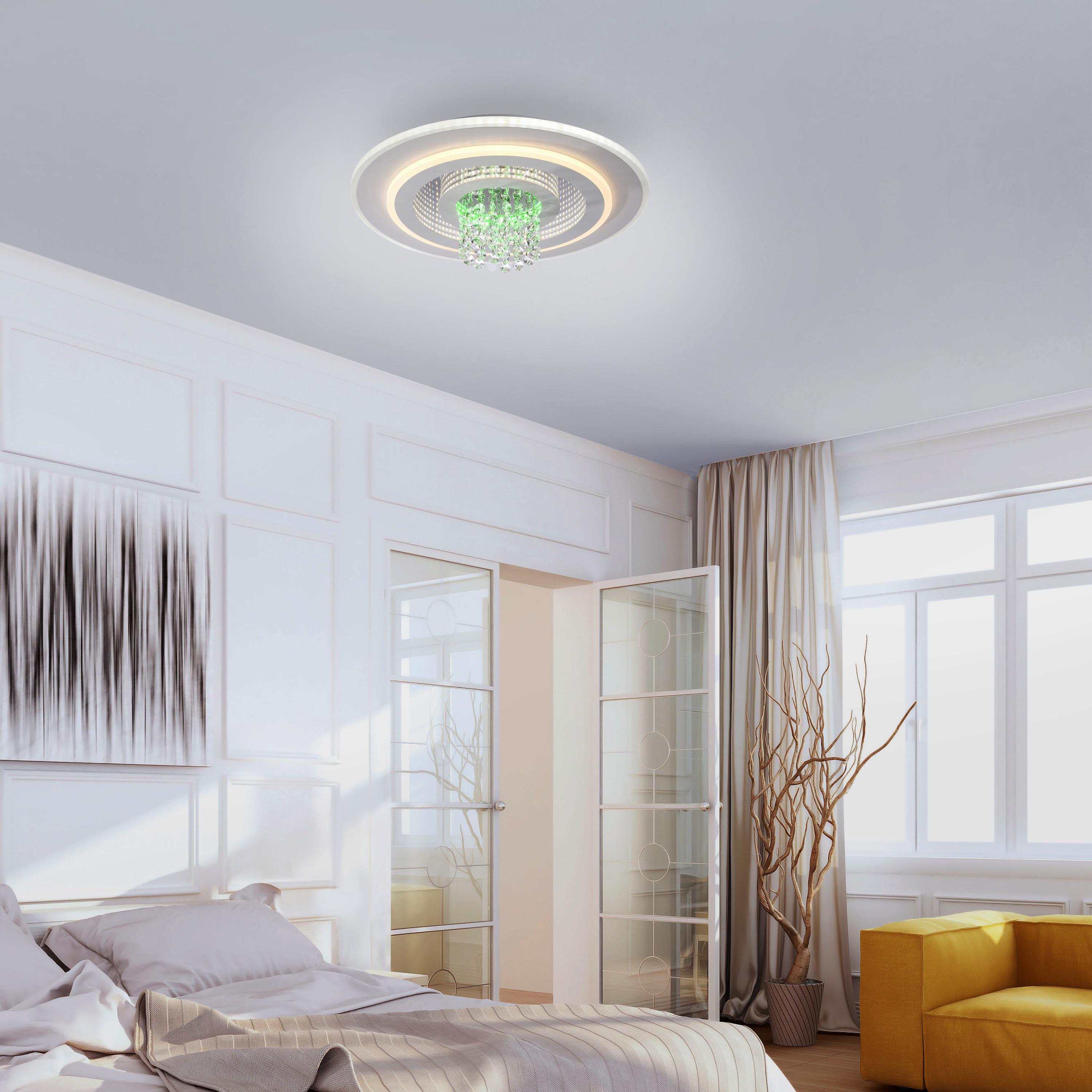 JUST LIGHT LED-Deckenleuchte 14518-16, 24W, 2800lm, CCT, RGB, IP20, weiß