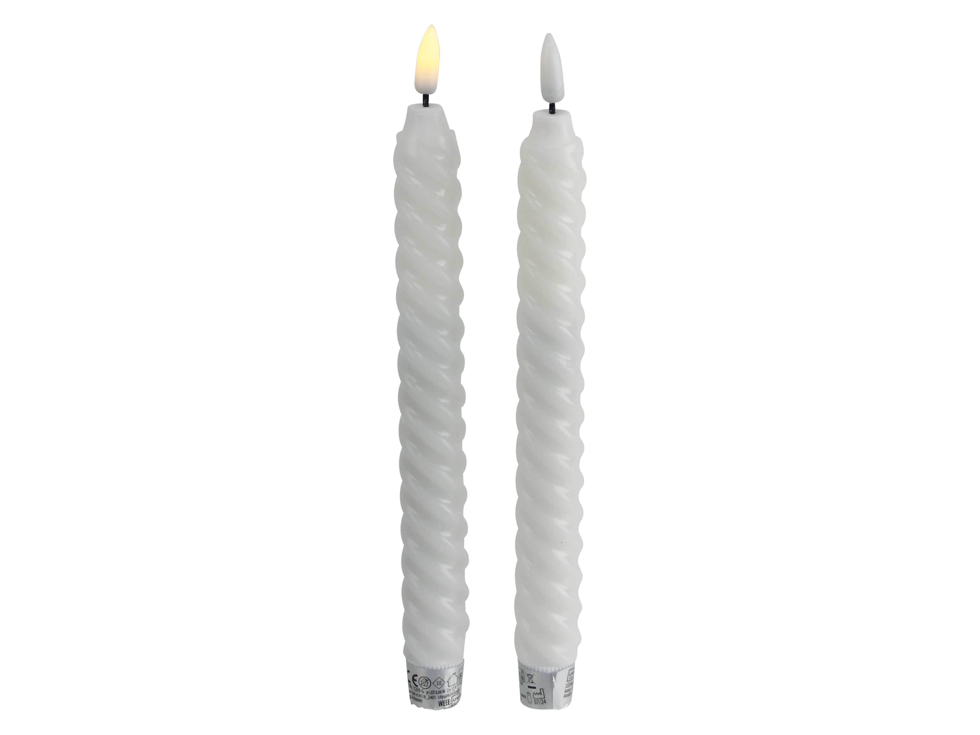 LED-Echtwachskerze, warmweiß, Timerfunktion, 2 Stück