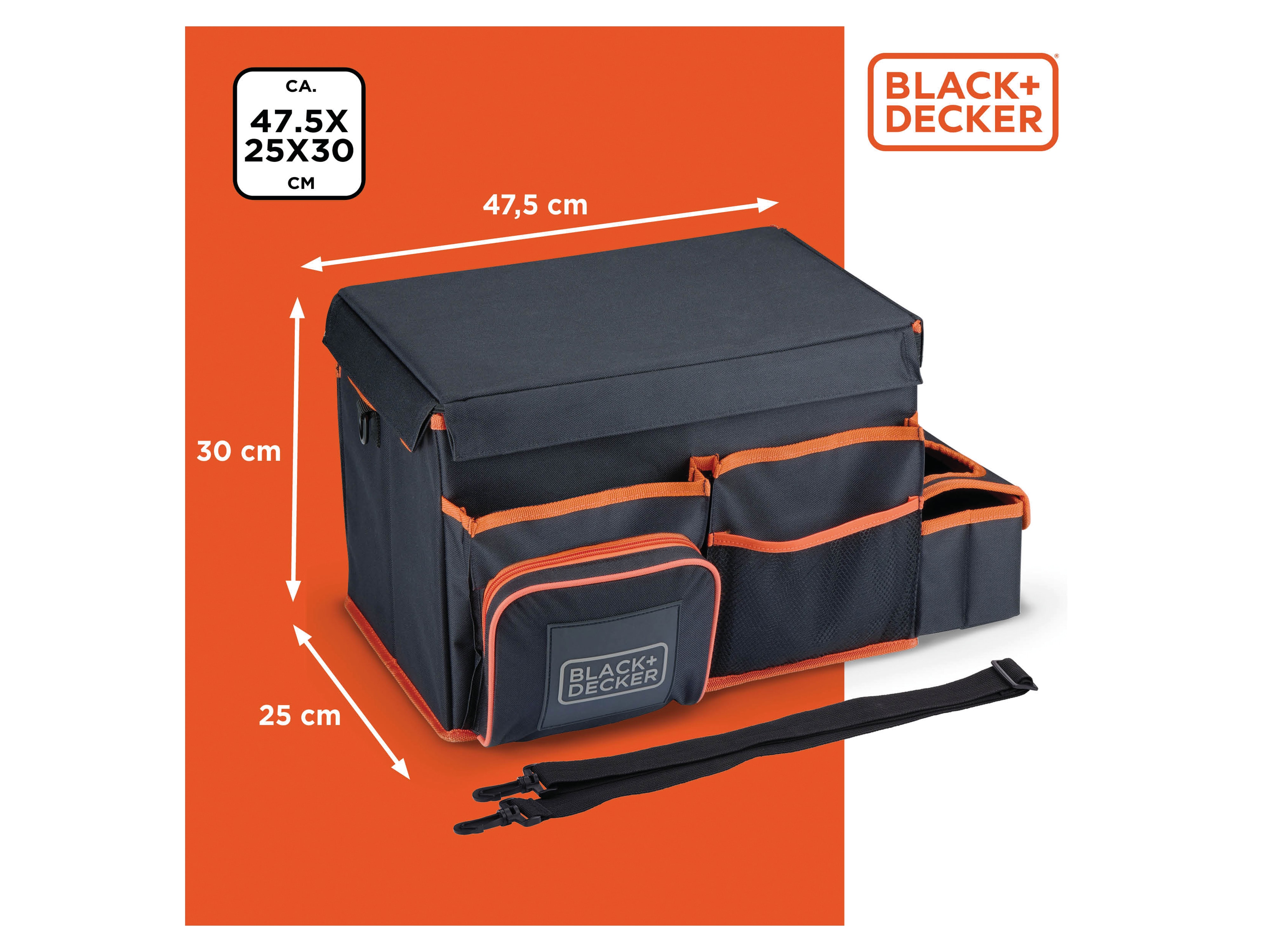BLACK & DECKER Auto-Organizer, Tasche mit Fächern, 47,5x25x30 cm BLACK & DECKER Auto-Organizer, Tasche mit Fächern, 47,5x25x30 cm