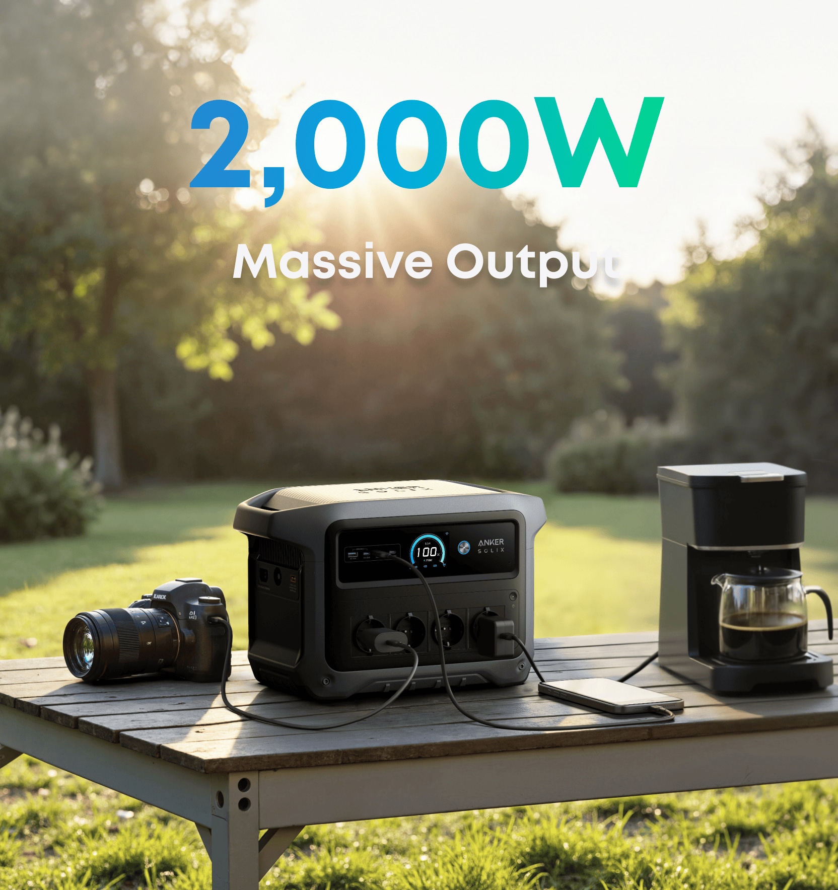 ANKER Powerstation SOLIX C1000 Gen2, 2000W, 1024Wh, App kompatibel ANKER Powerstation SOLIX C1000 Gen2, 2000W, 1024Wh, App kompatibel