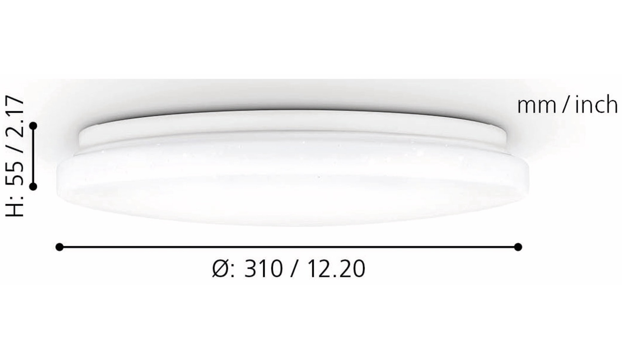 EGLO LED-Deckenleuchte POGLIOLA-S, 18W, 2050 lm, 4000K, 310 mm, Kristalleffekt EGLO LED-Deckenleuchte POGLIOLA-S, 18W, 2050 lm, 4000K, 310 mm, Kristalleffekt