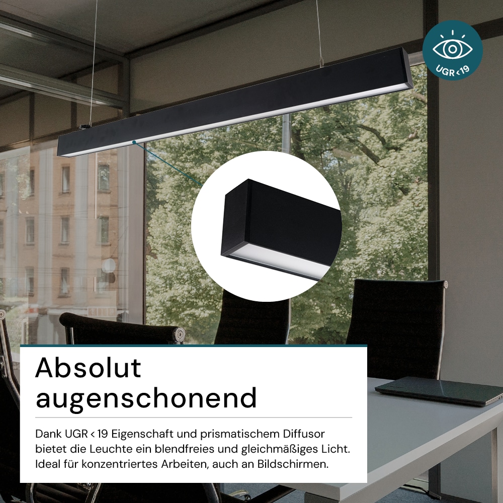 LUXULA LED-Büro-/Tresenleuchte, 30W, 3000/4000/6500K, EEK: E, 3600lm, IP20, schwarz LUXULA LED-Büro-/Tresenleuchte, 30W, 3000/4000/6500K, EEK: E, 3600lm, IP20, schwarz