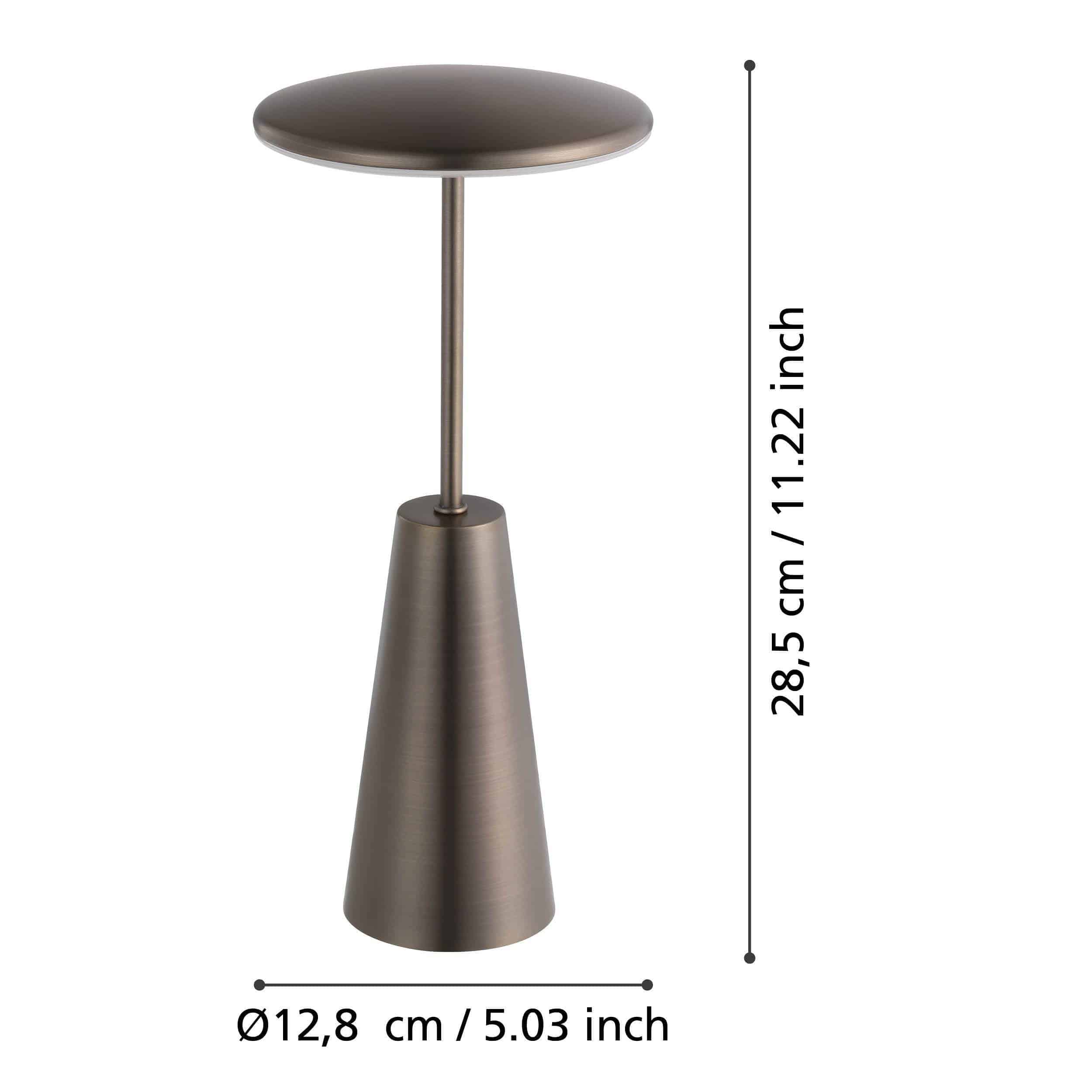 EGLO LED-Akku-Tischleuchte 900924 bronze, 2,8 W, 270 lm CCT, IP54 EGLO LED-Tischleuchte 900924 bronze, 2,8 W, 270 lm CCT, IP54