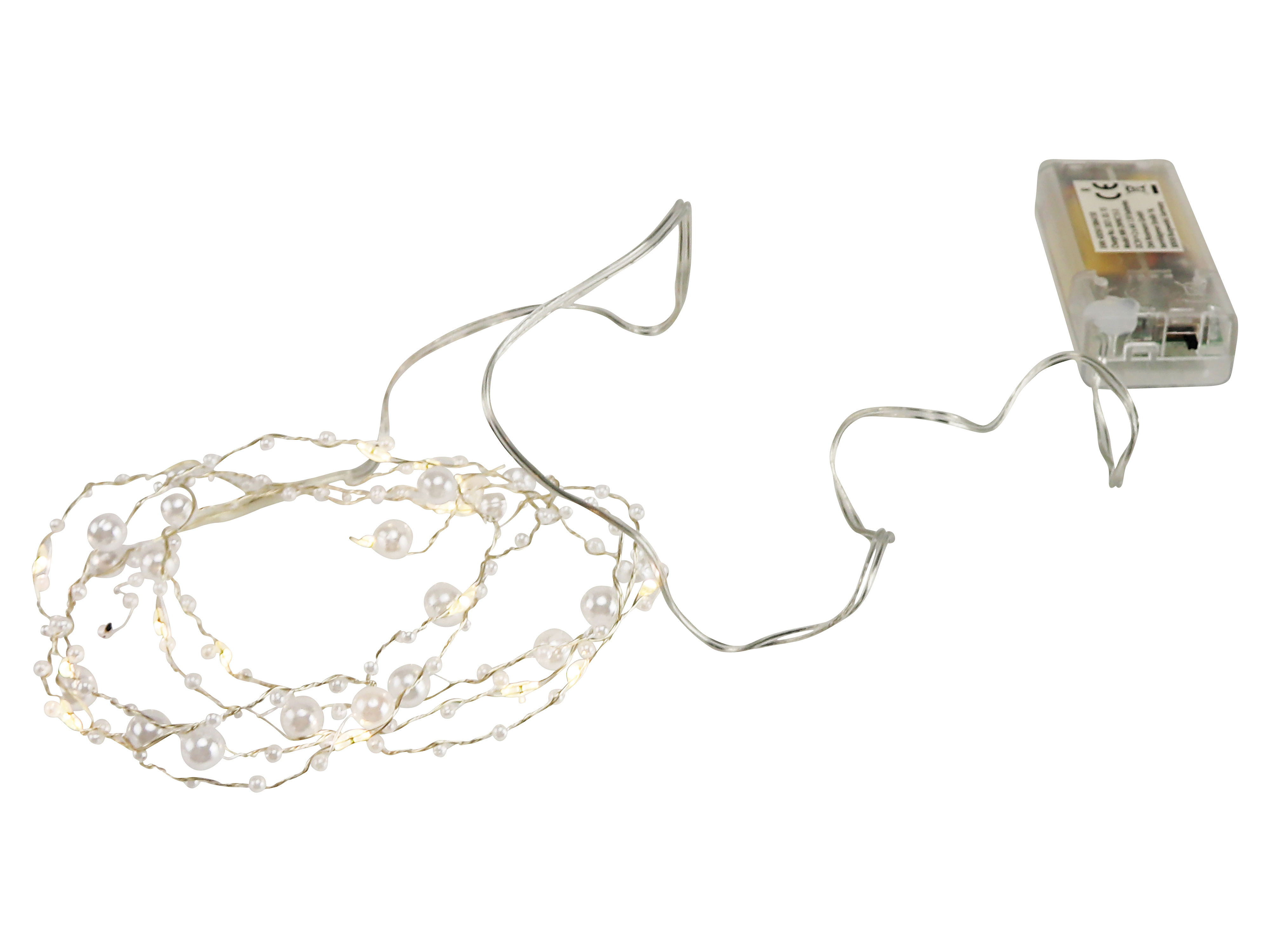 Micro-LED-Lichterkette, Perle, 3 V, 15 LEDs, silberdraht, warmweiß, 1,90 m Micro-LED-Lichterkette, Perle, 3 V, 15 LEDs, silberdraht, warmweiß, 1,90 m