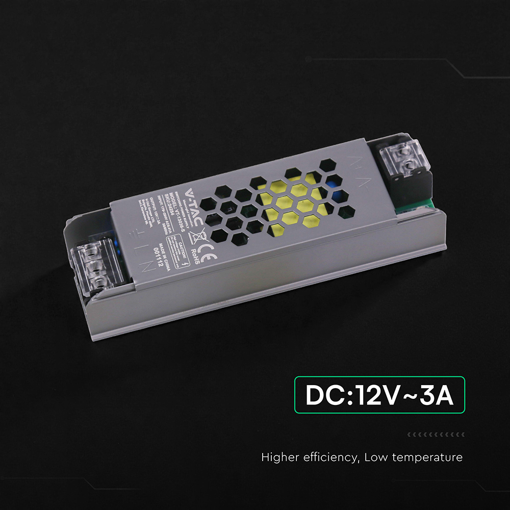 V-TAC Schaltnetzteil, VT-24254, 12V/3,0A, 36W, IP20 V-TAC Schaltnetzteil, VT-24254, 12V/3,0A, 36W, IP20