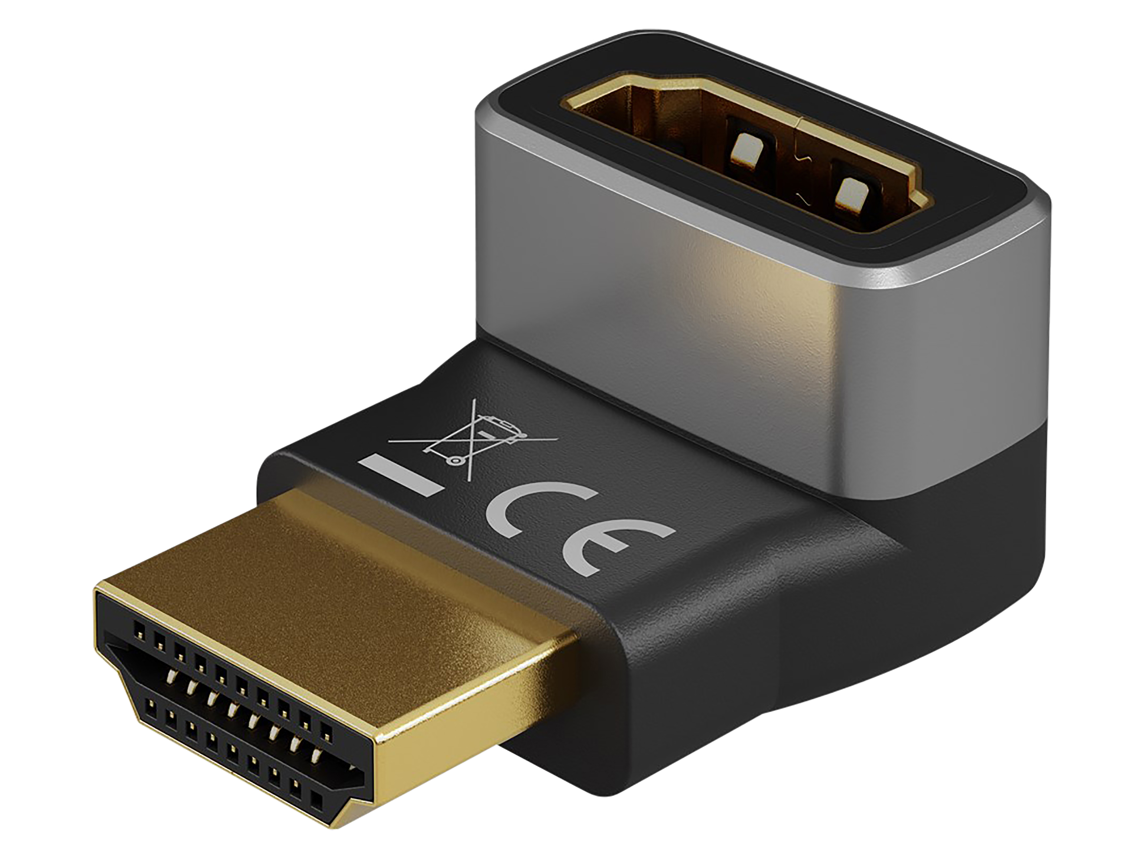 GOOBAY HDMI-Adapter 72009 90° vertikal 8k 60Hz vergoldet GOOBAY HDMI-Adapter 72009 90° vertikal 8k 60Hz vergoldet