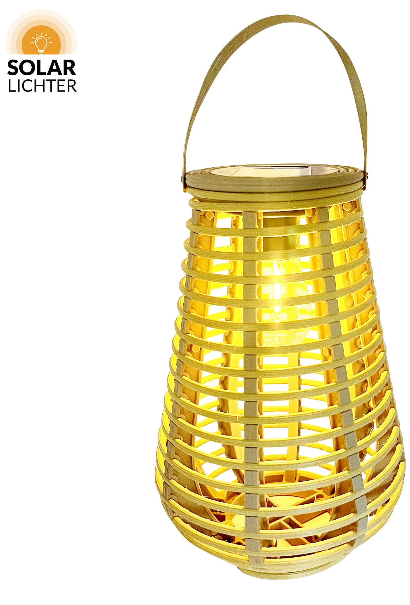 SOLAR LEUCHTEN Solar LED-Akku-Rattanleuchte LSolar, 2700 K