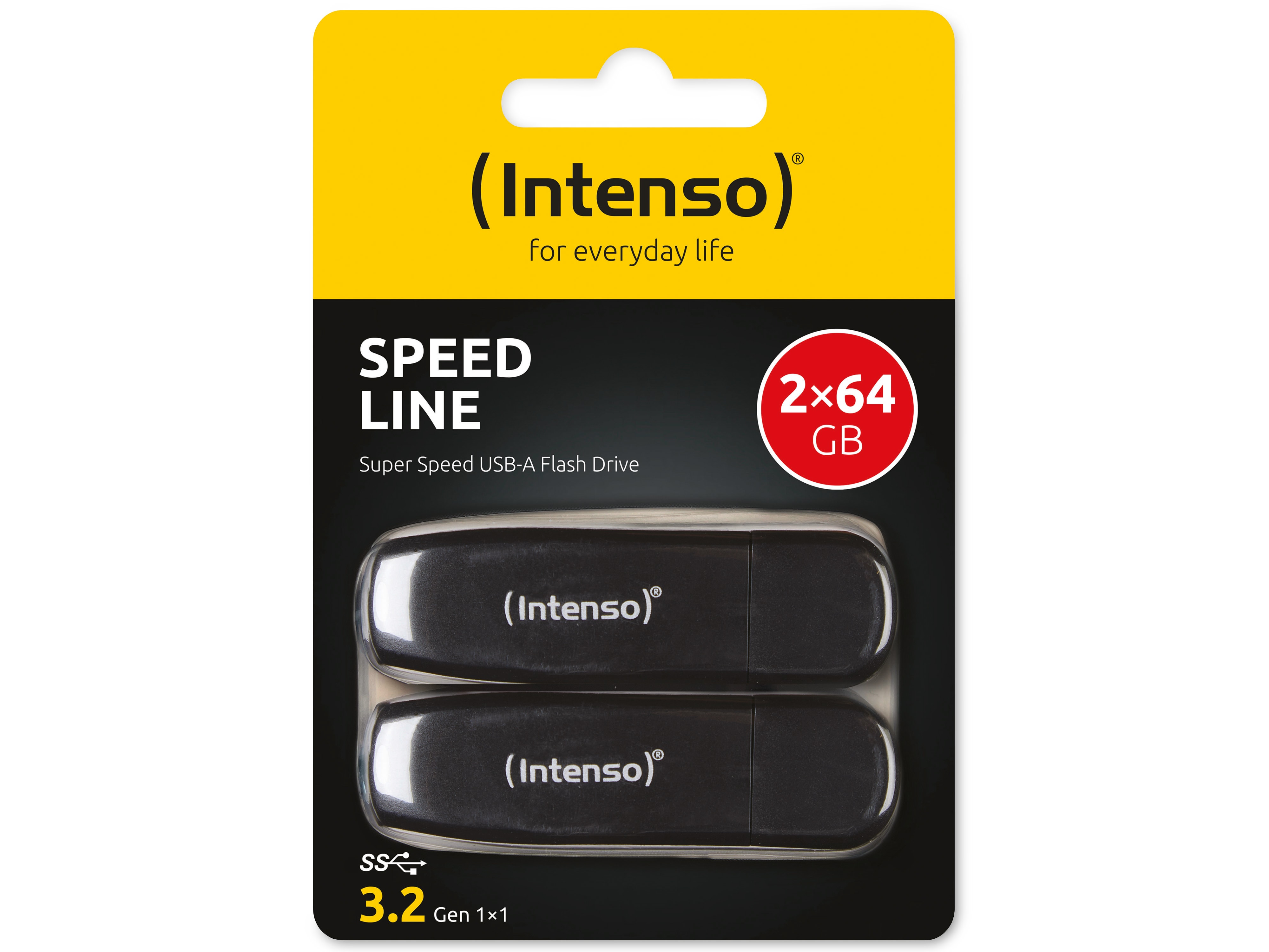 INTENSO USB-Stick Speed Line 3533494 USB 3.2 64GB 2er Pack INTENSO USB 3.2 Speicherstick Speed Line, 64 GB, 2er-Set