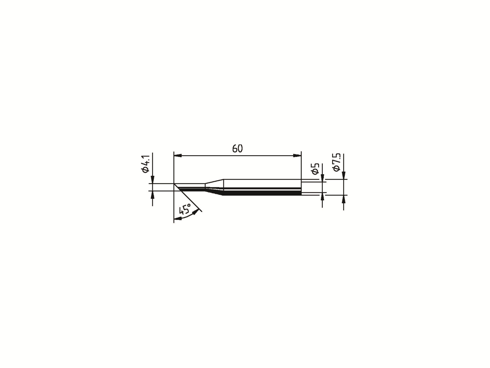 ERSA Lötspitze, 0172LD/SB, angeschrägt, gerade, 4,10 mm ERSA Lötspitze, 0172LD/SB, angeschrägt, gerade, 4,10 mm
